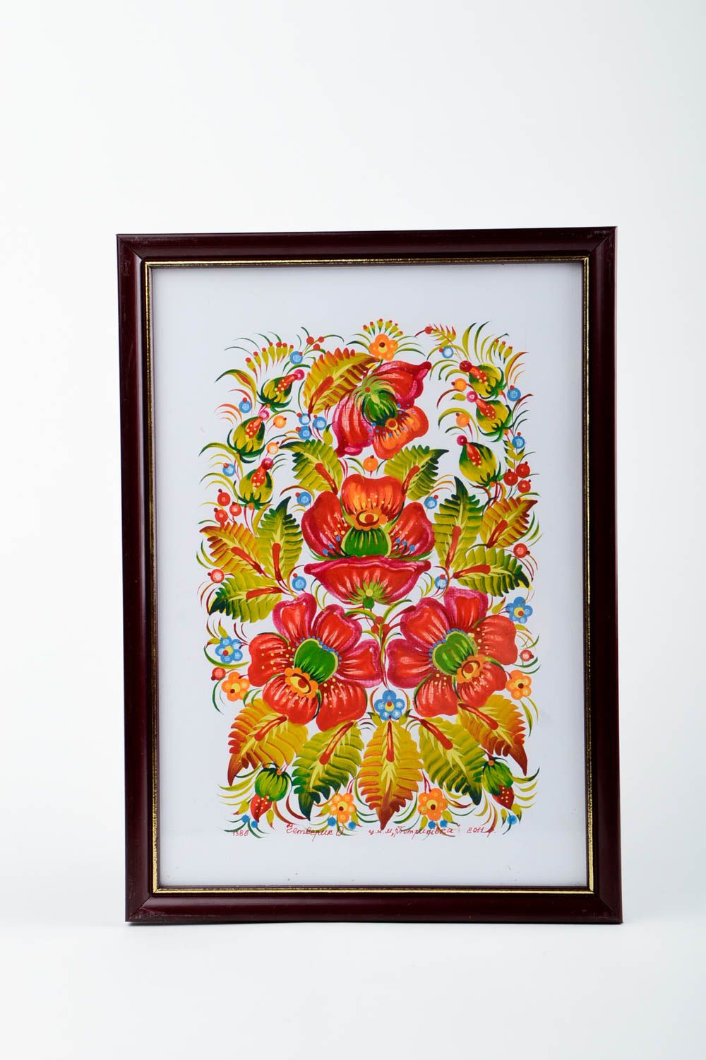 Cuadro con pinturas con flores hecho a mano elemento decorativo adorno para casa foto 3