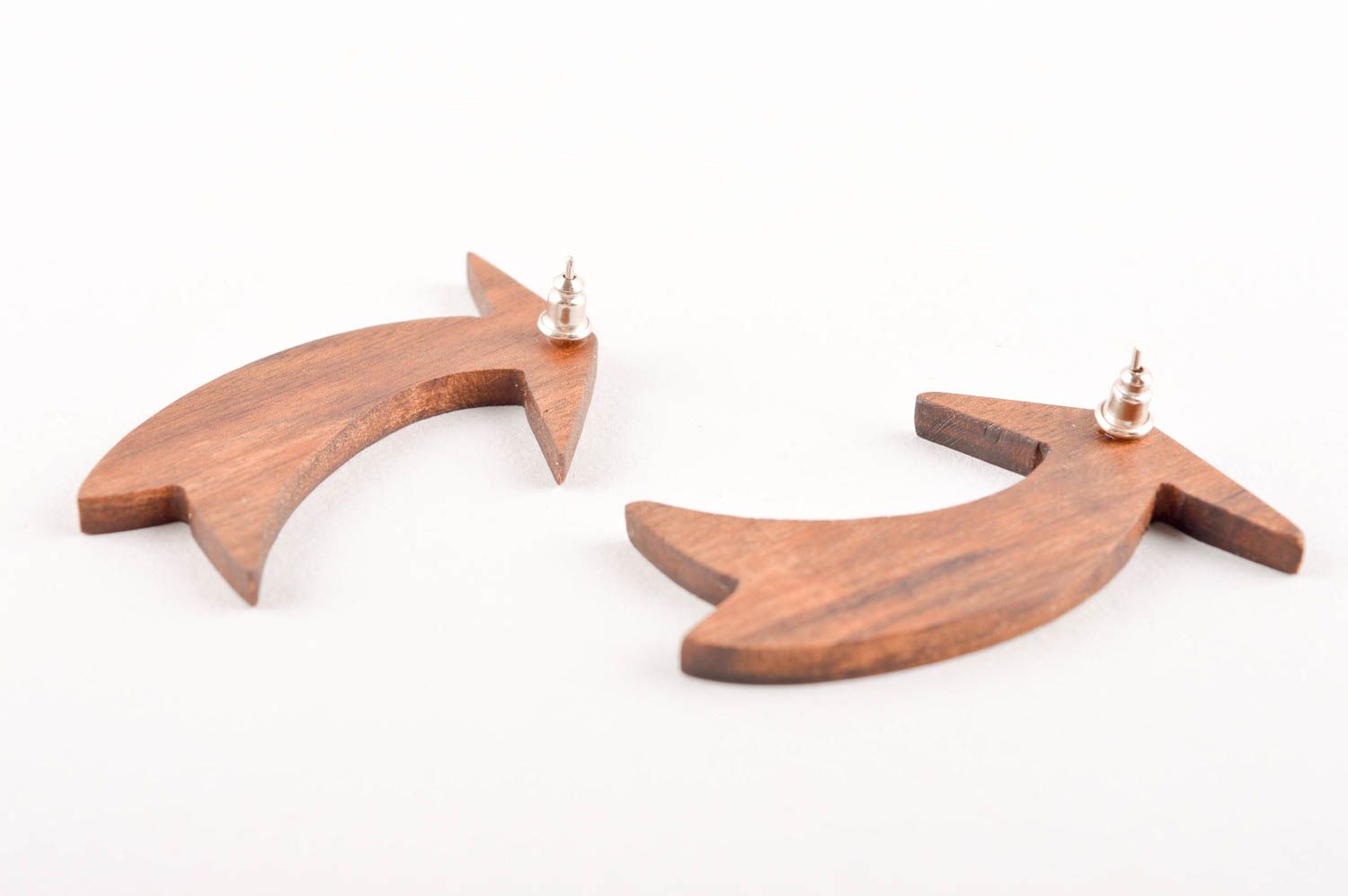 Ohrstecker Holz handgemacht Damen Ohrringe Öko Schmuck Geschenk für Frauen foto 5