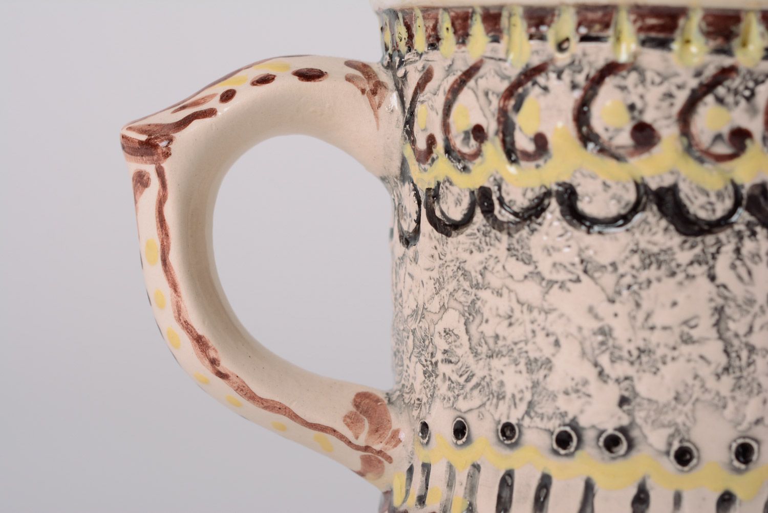 Керамическая чашка с росписью глазурью ручной работы майолика красивая авторская фото 2