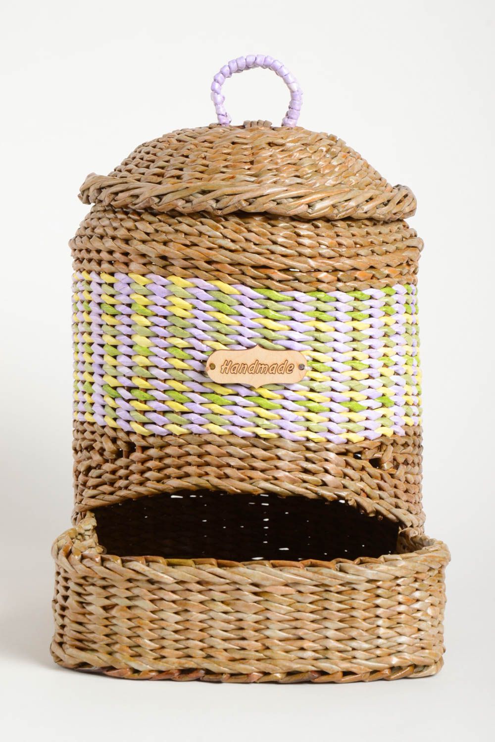 Плетеная корзина ручной работы подарочная корзина для овощей корзина из газет фото 3