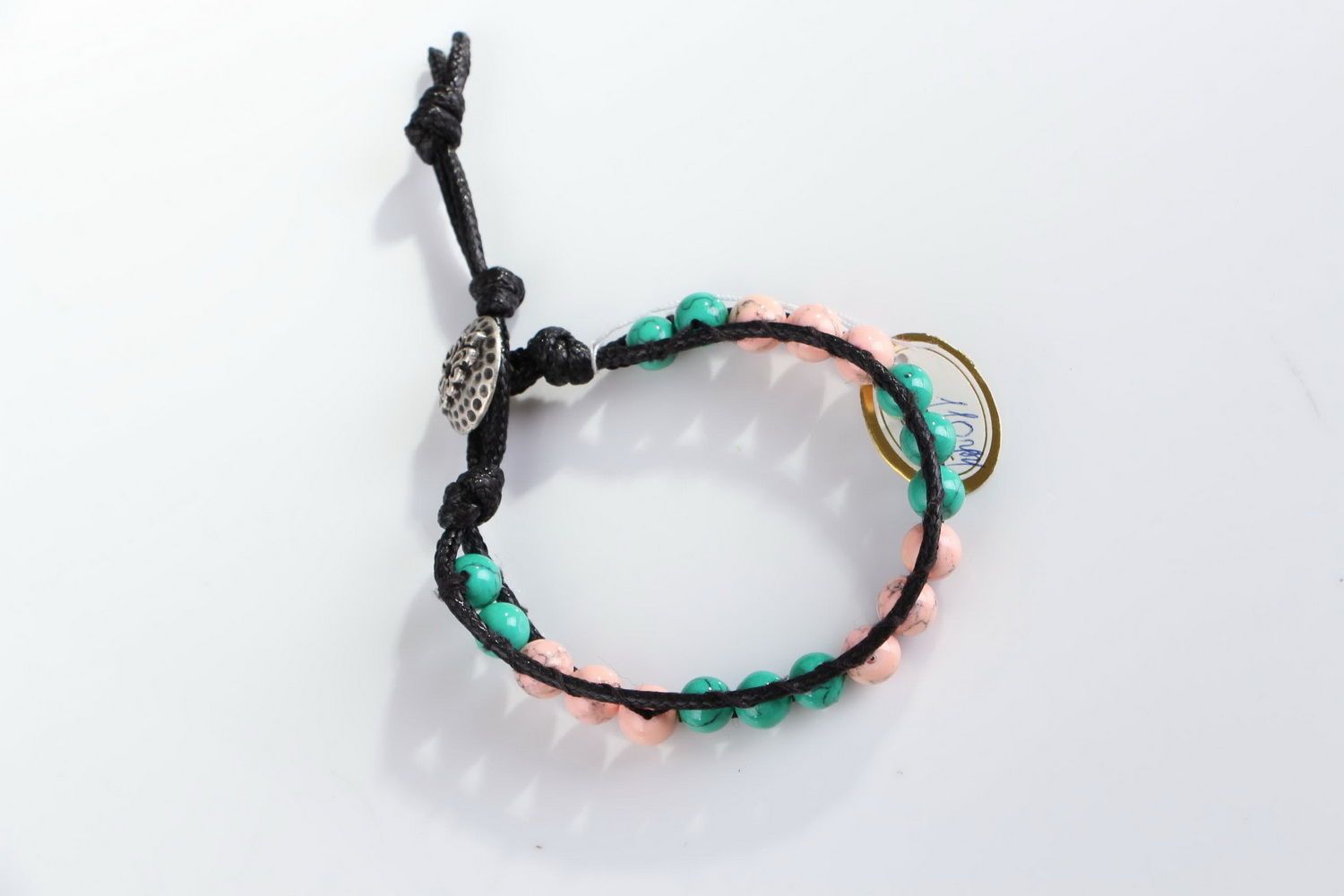 Bracelet tressé fait main avec turquoise photo 3