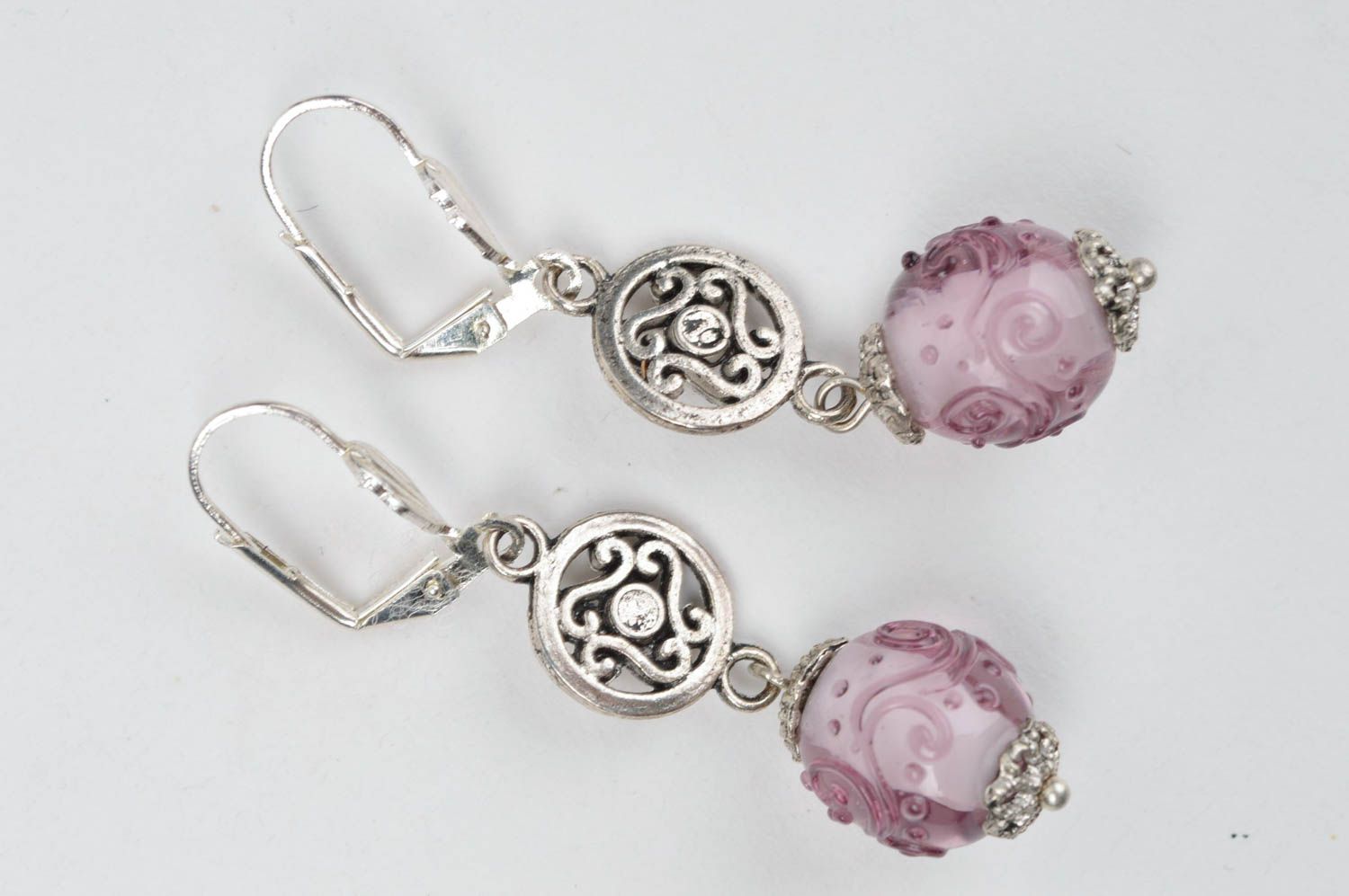 Handmade beautiful unusual earrings glass designer earrings cute jewelry photo 2