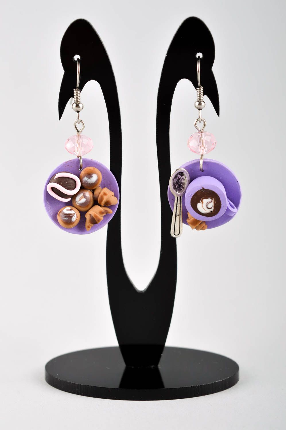 Handmade clay earrings stylish cute jewelry fashionable designer accessories photo 2