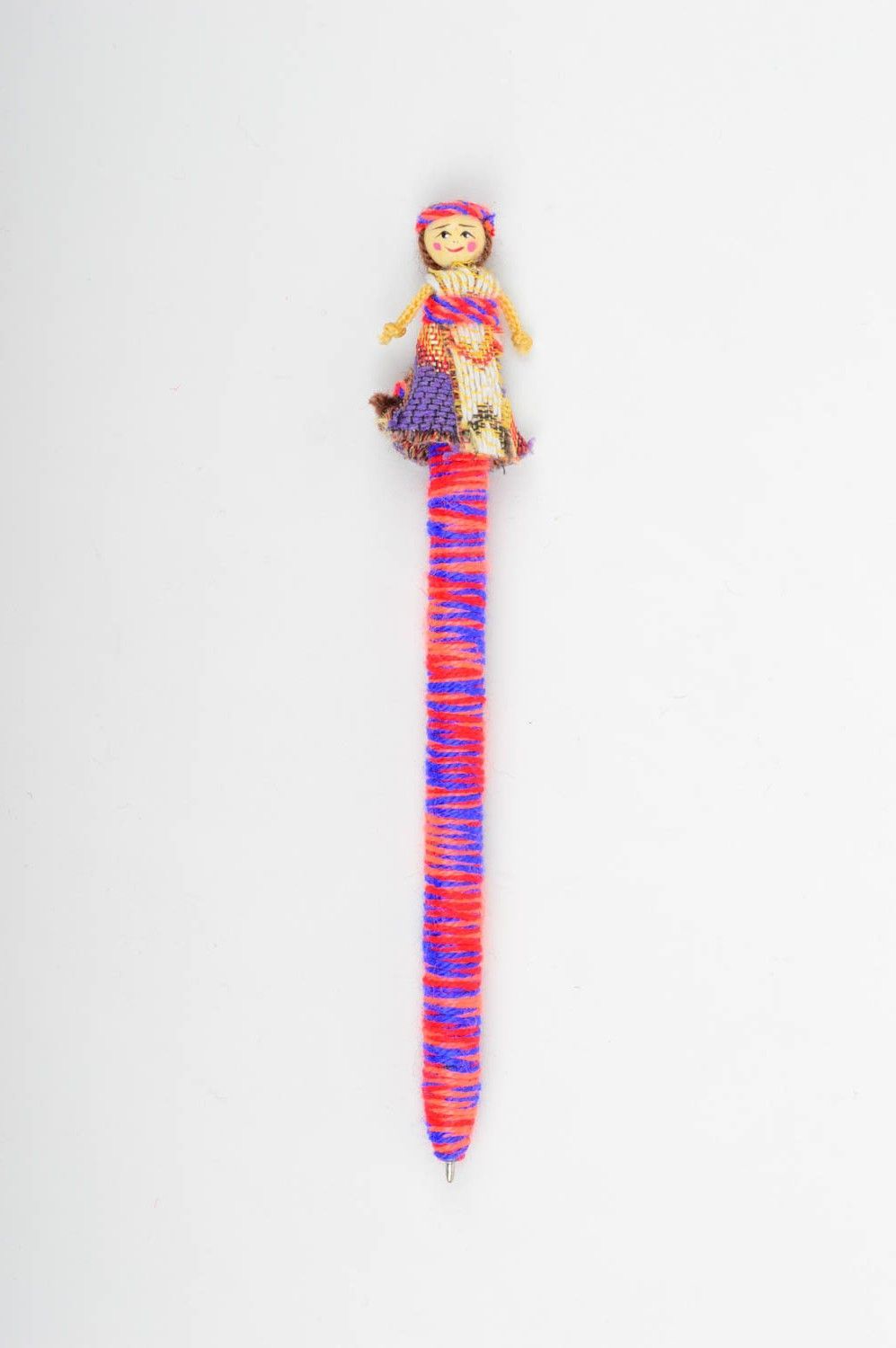 Детская ручка с куклой ручной работы подарочная ручка красивая шариковая ручка фото 3