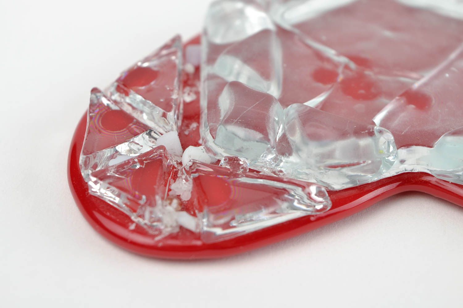 Herz Teelichthalter aus Glas handmade Kerzenständer aus Glas Haus Dekor rot foto 5
