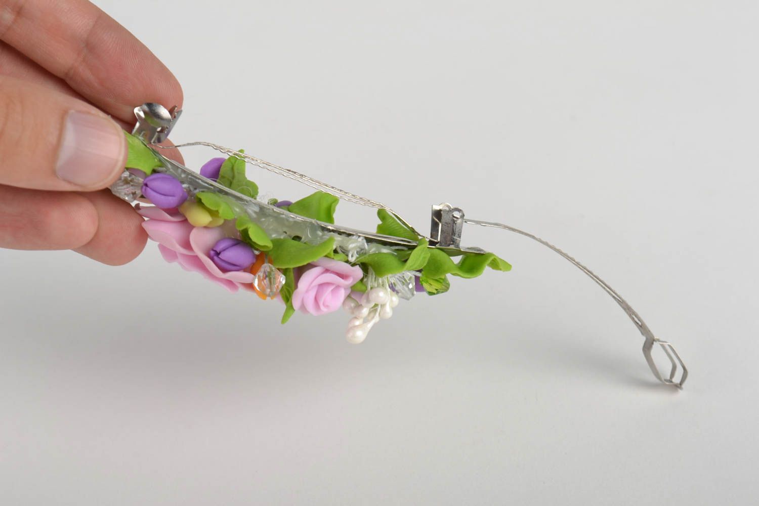Flower hair clip handmade hair accessories flower jewelry hair ornaments photo 4