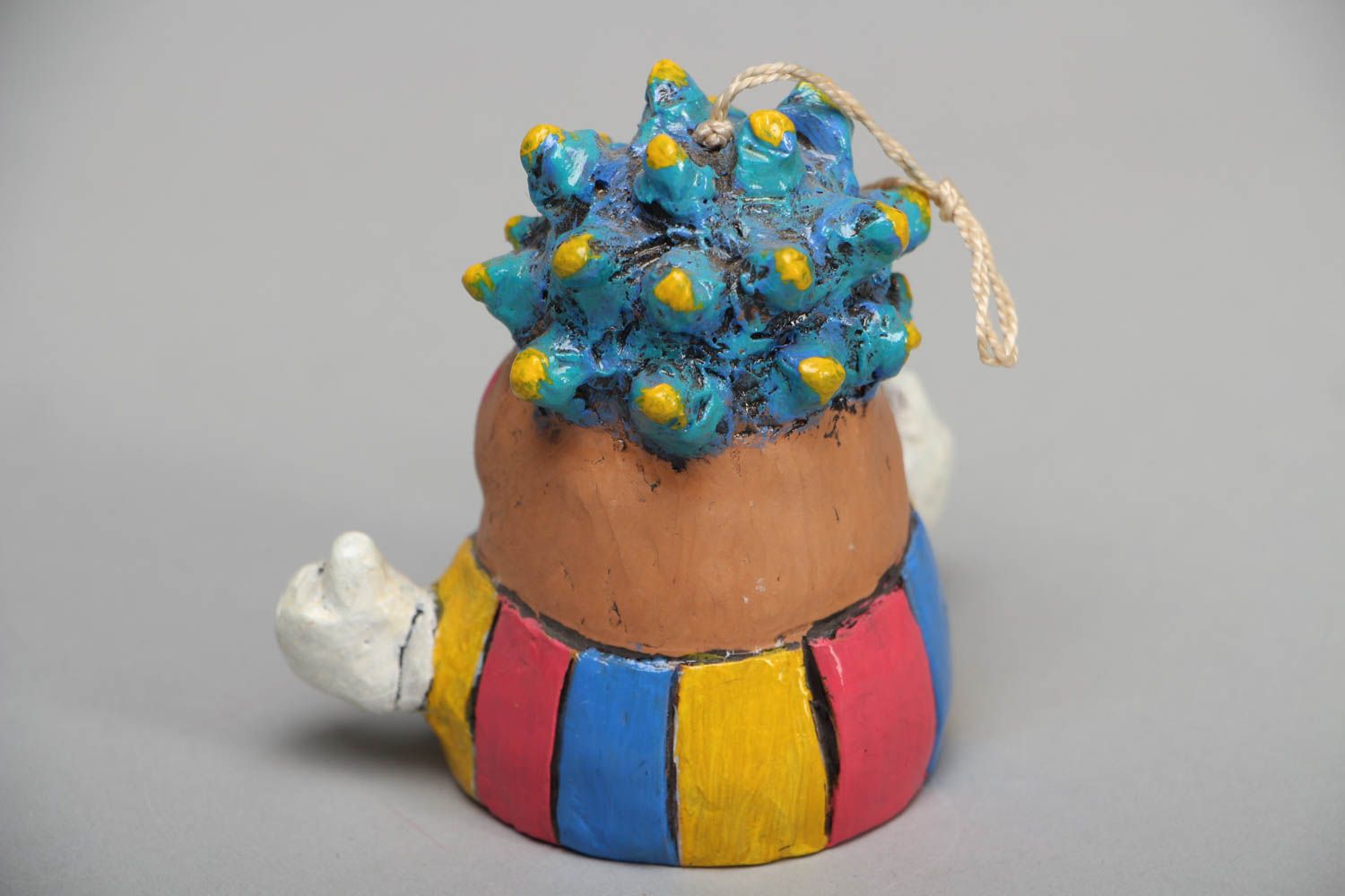 Unusual ceramic bell with painting Clown photo 2