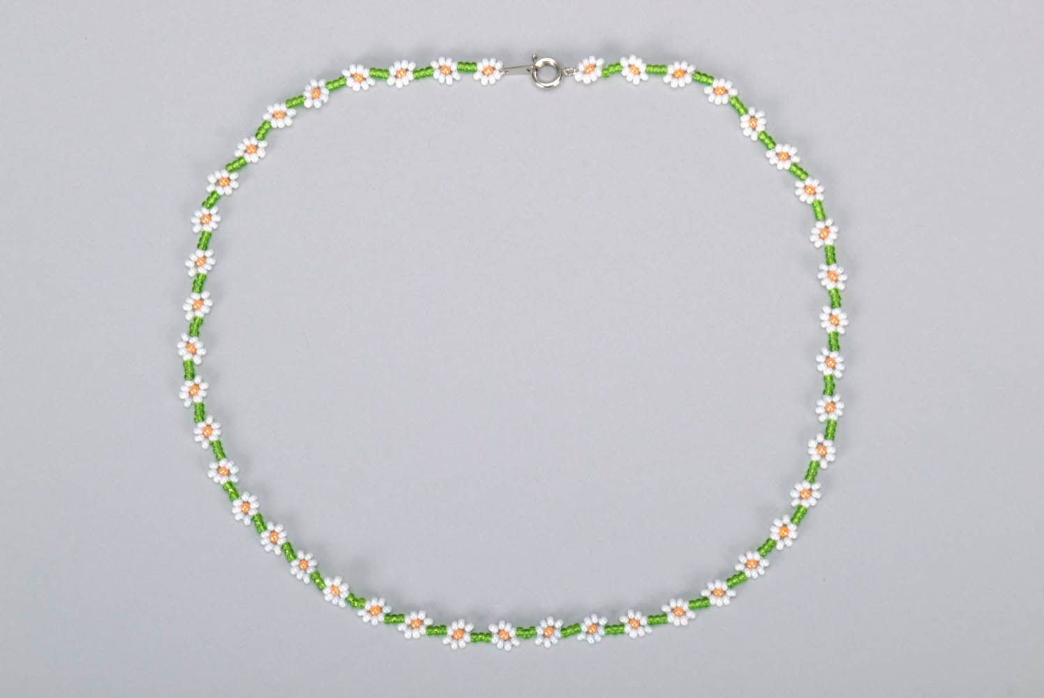 Beaded necklace-bracelet Chamomiles photo 2