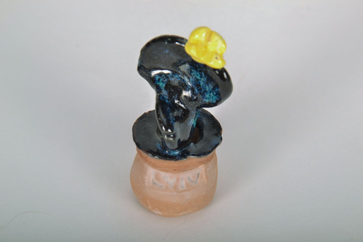 Clay figurine Cactus with Yellow Flower photo 3