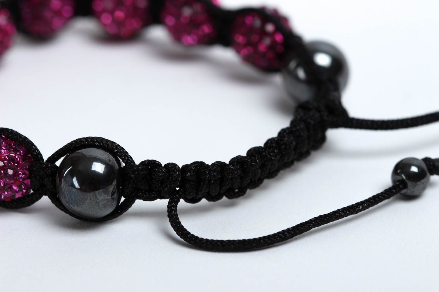 Bracelet rose Bijou fait main perles fantaisie hématite Cadeau pour femme photo 4