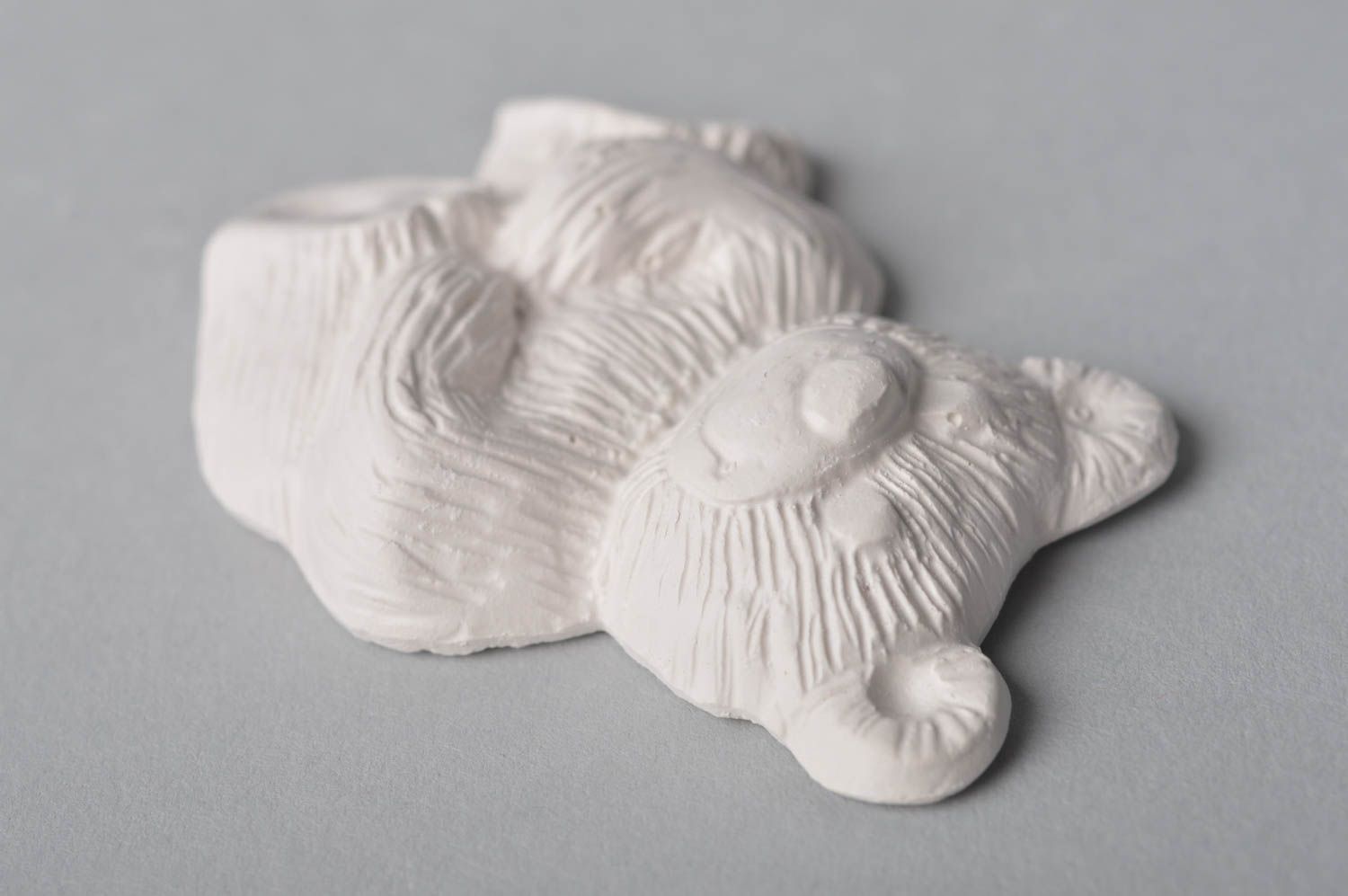 Figurine ours faite main Figurine en plâtre à décorer Loisirs créatifs photo 3