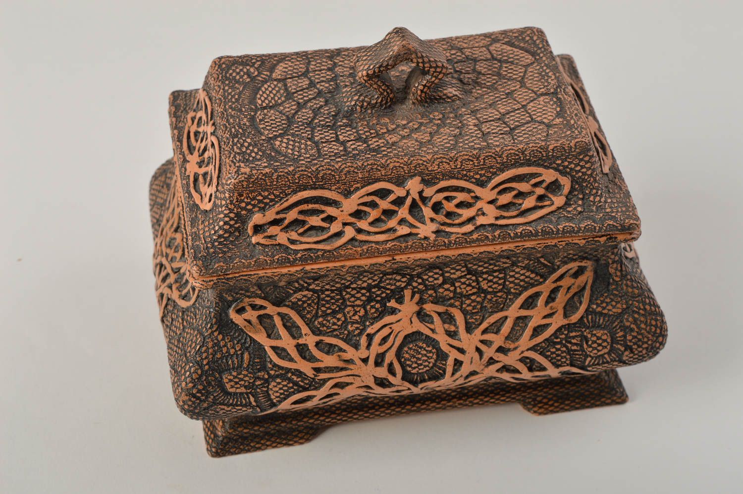 Boîte à bijoux faite main Coffret à bijoux céramique ornementé Cadeau femme photo 5