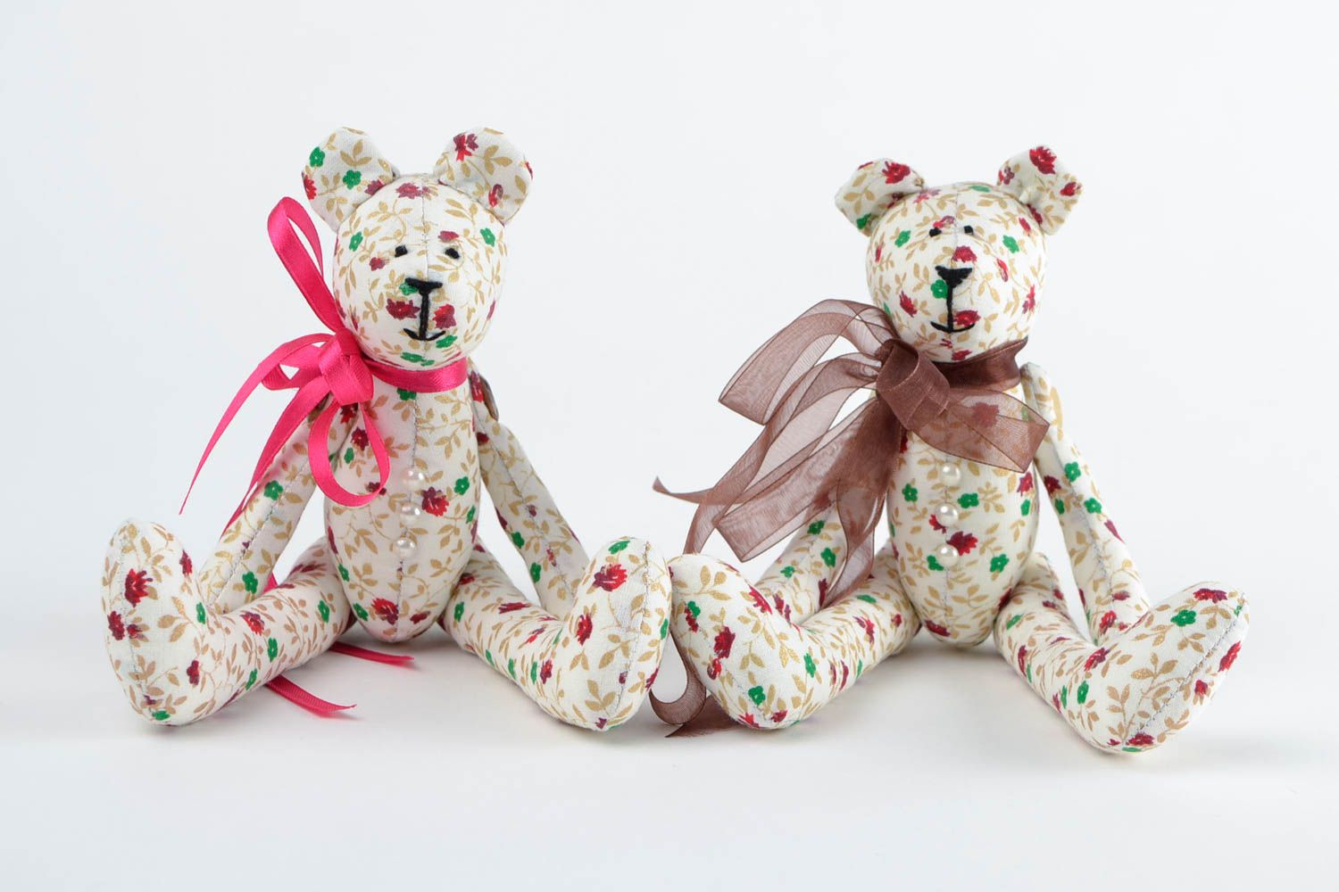 Kuscheltiere Bären handgemacht Haus Dekor Geschenk für Kinder 4 Stück  foto 3
