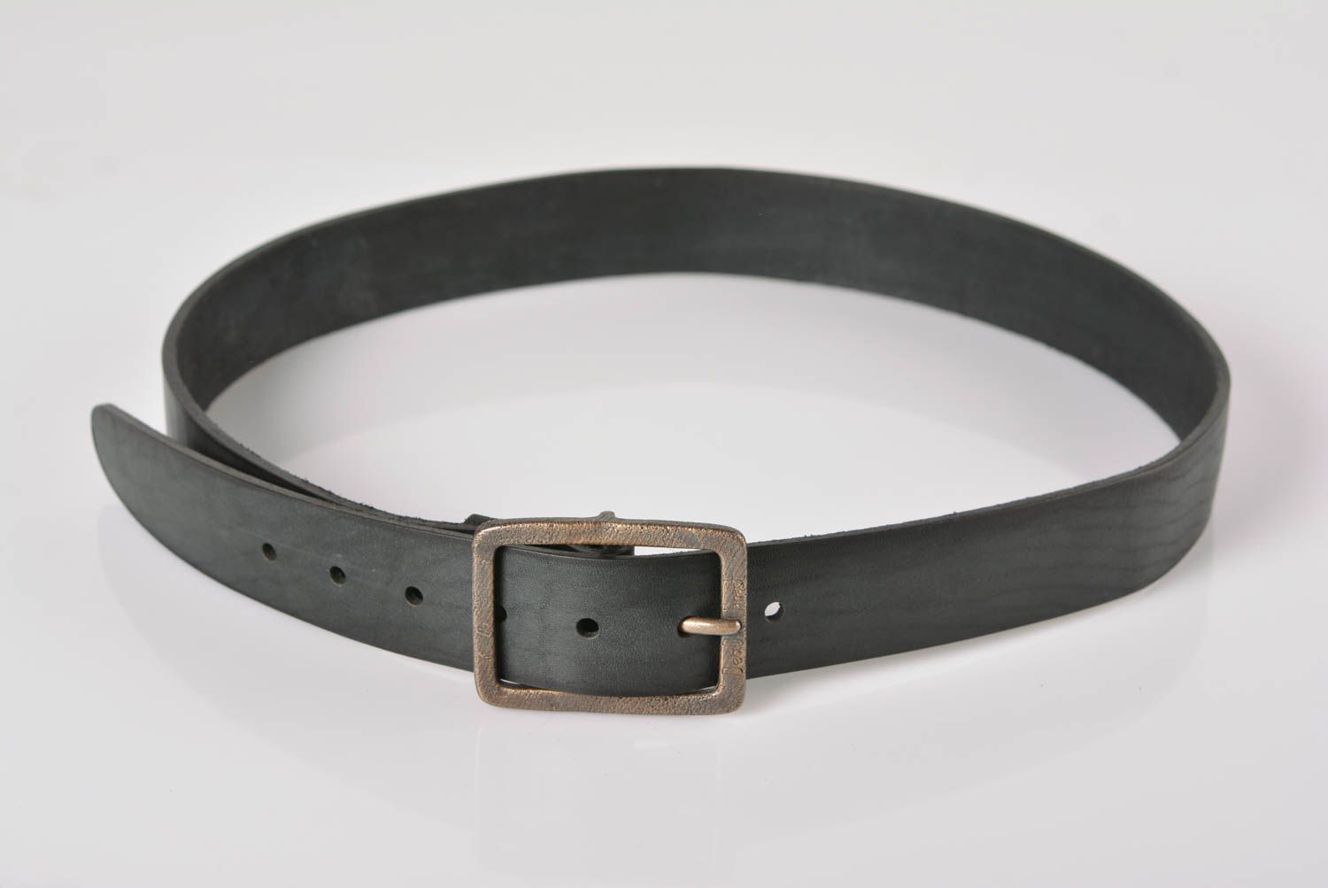 Handmade leather belt black leather belt men belt designer accessories photo 5