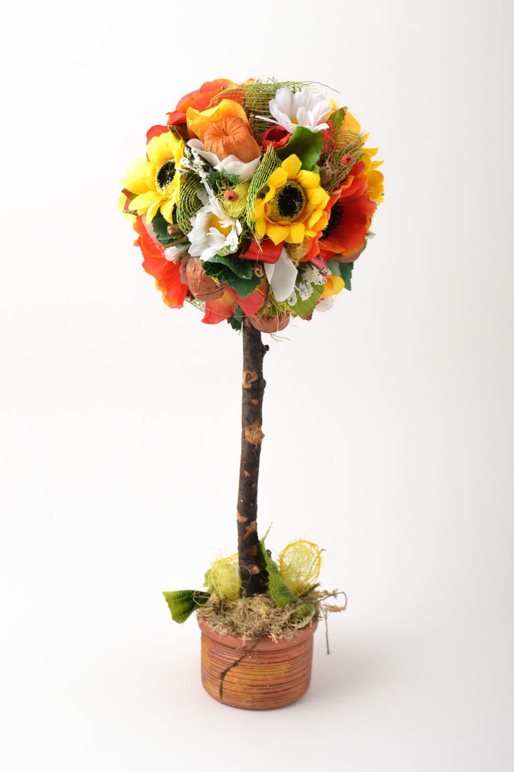 Topiario per la casa fatto a mano albero decorativo di fiori artificiali
 foto 3
