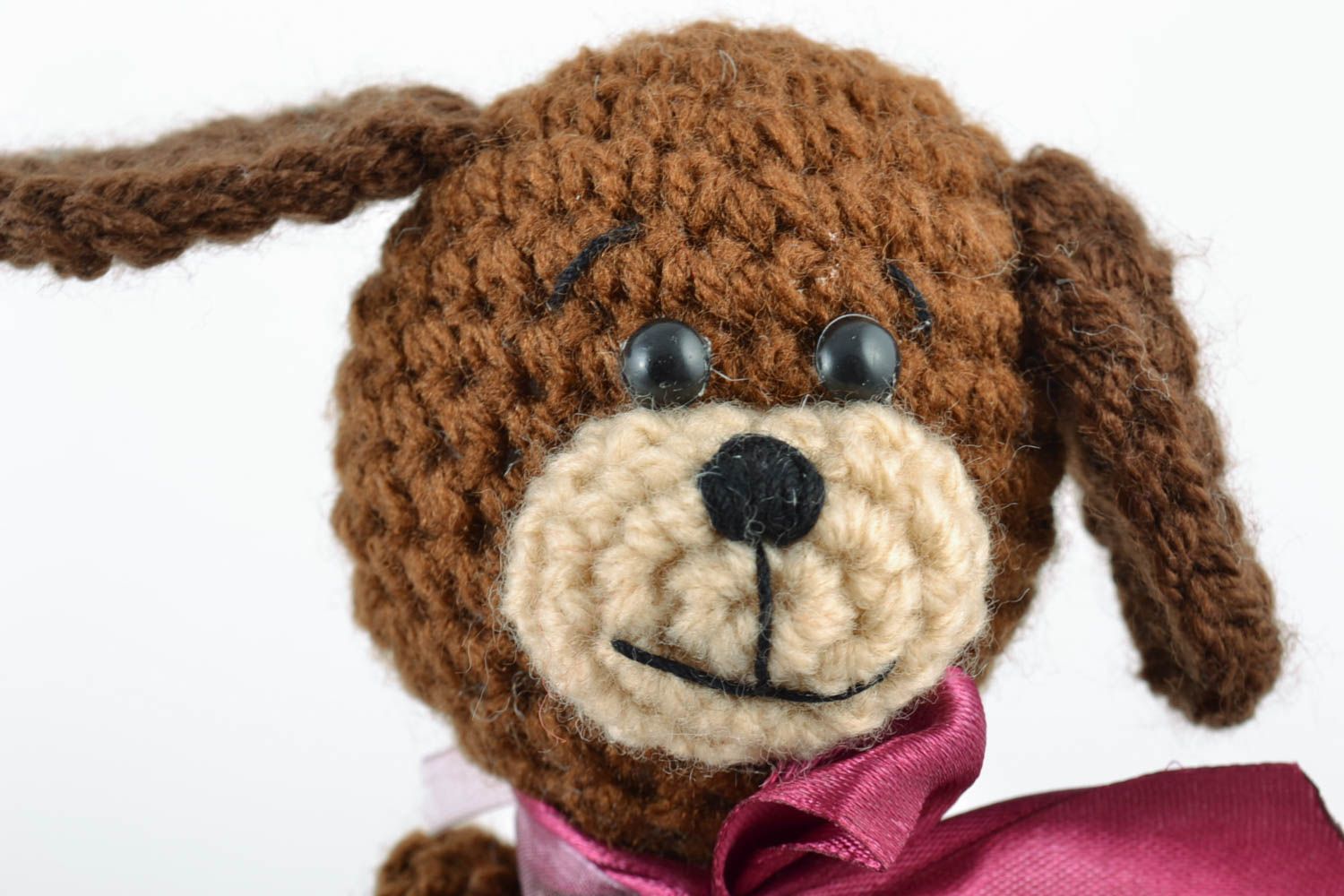 Jouet ours en laine fait main en laine marron original pratique pour enfant photo 3