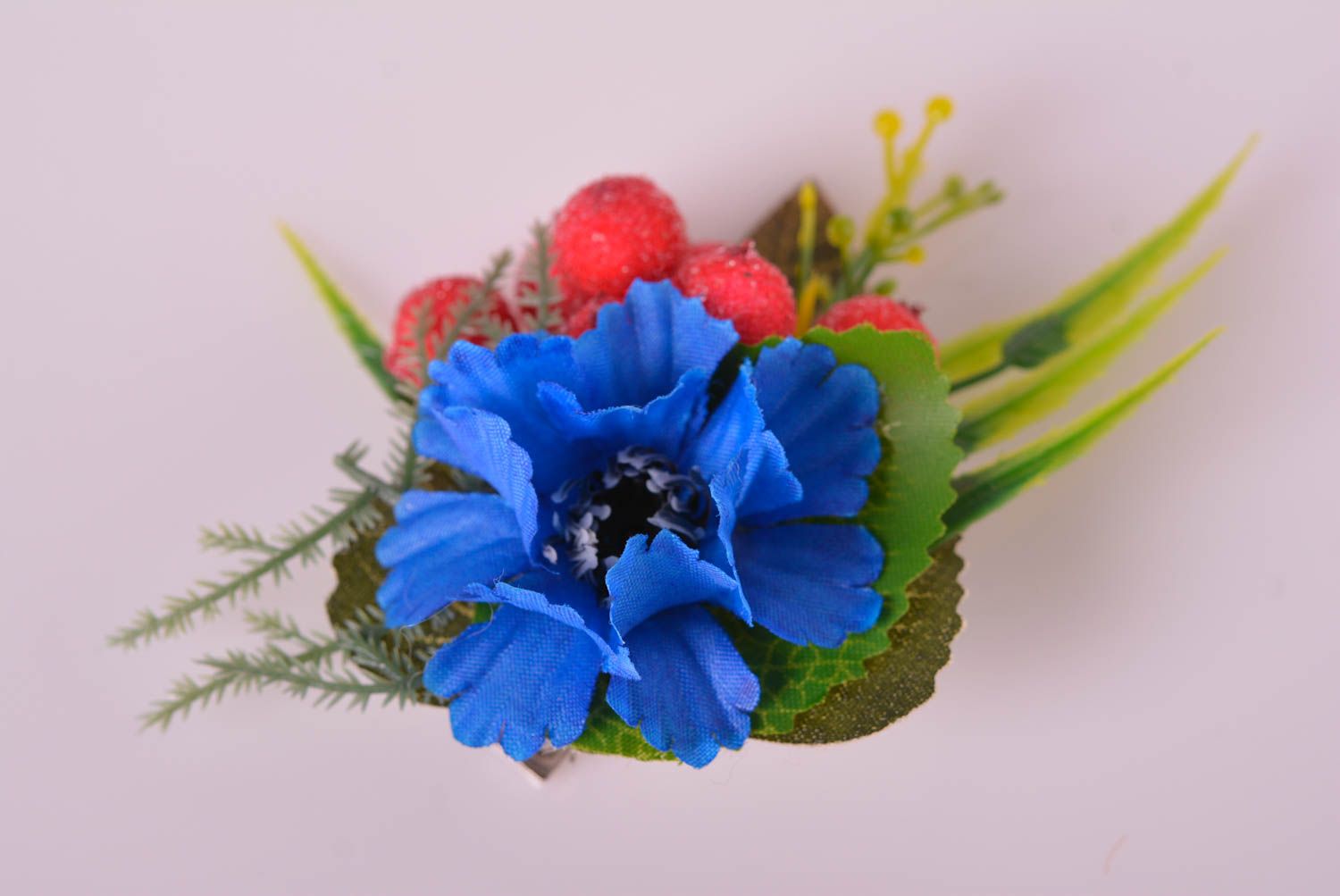 Необычное украшение ручной работы заколка с цветком аксессуар для волос фото 3