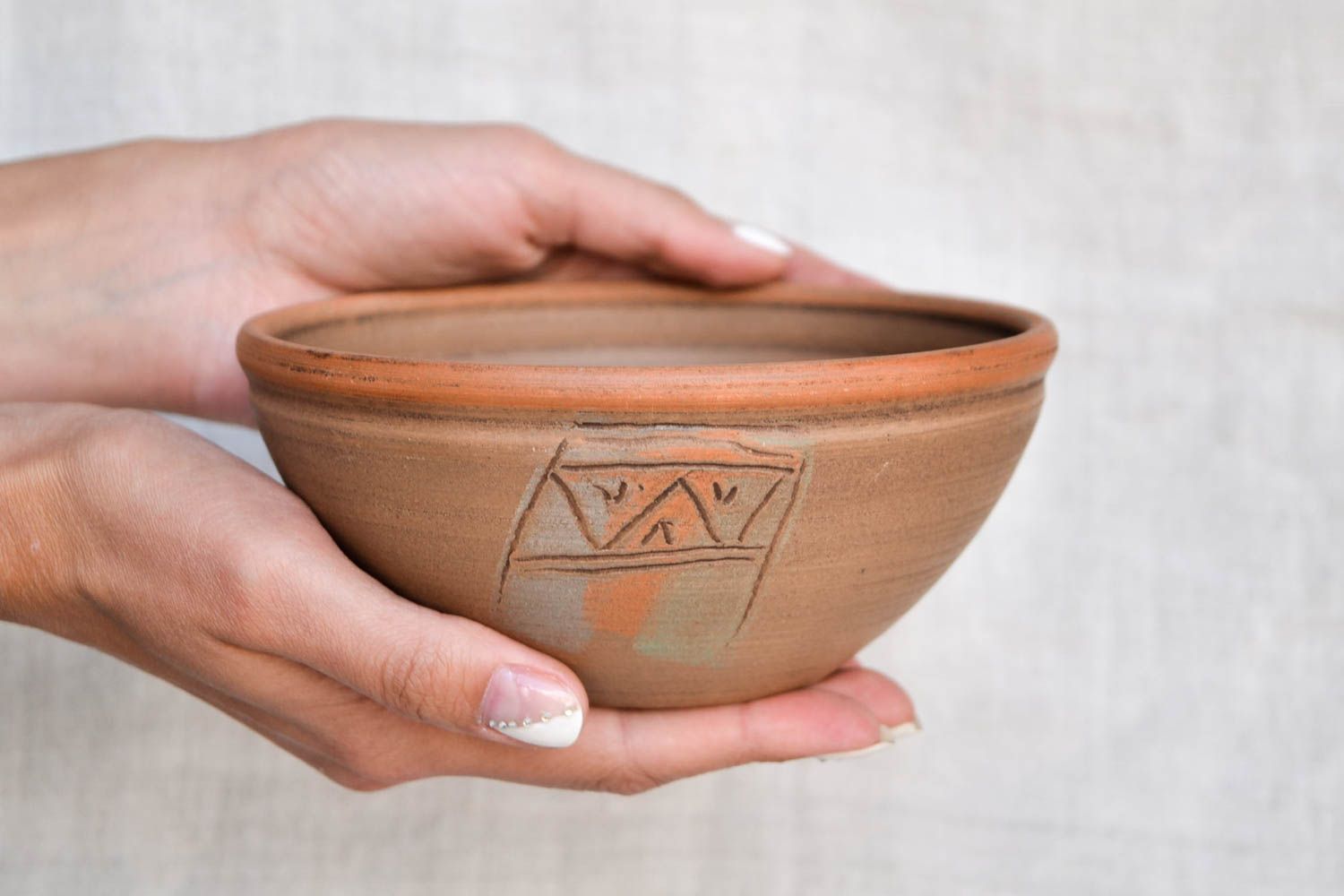 Bol céramique fait main Assiette design en argile Assiette décorative en argile photo 2