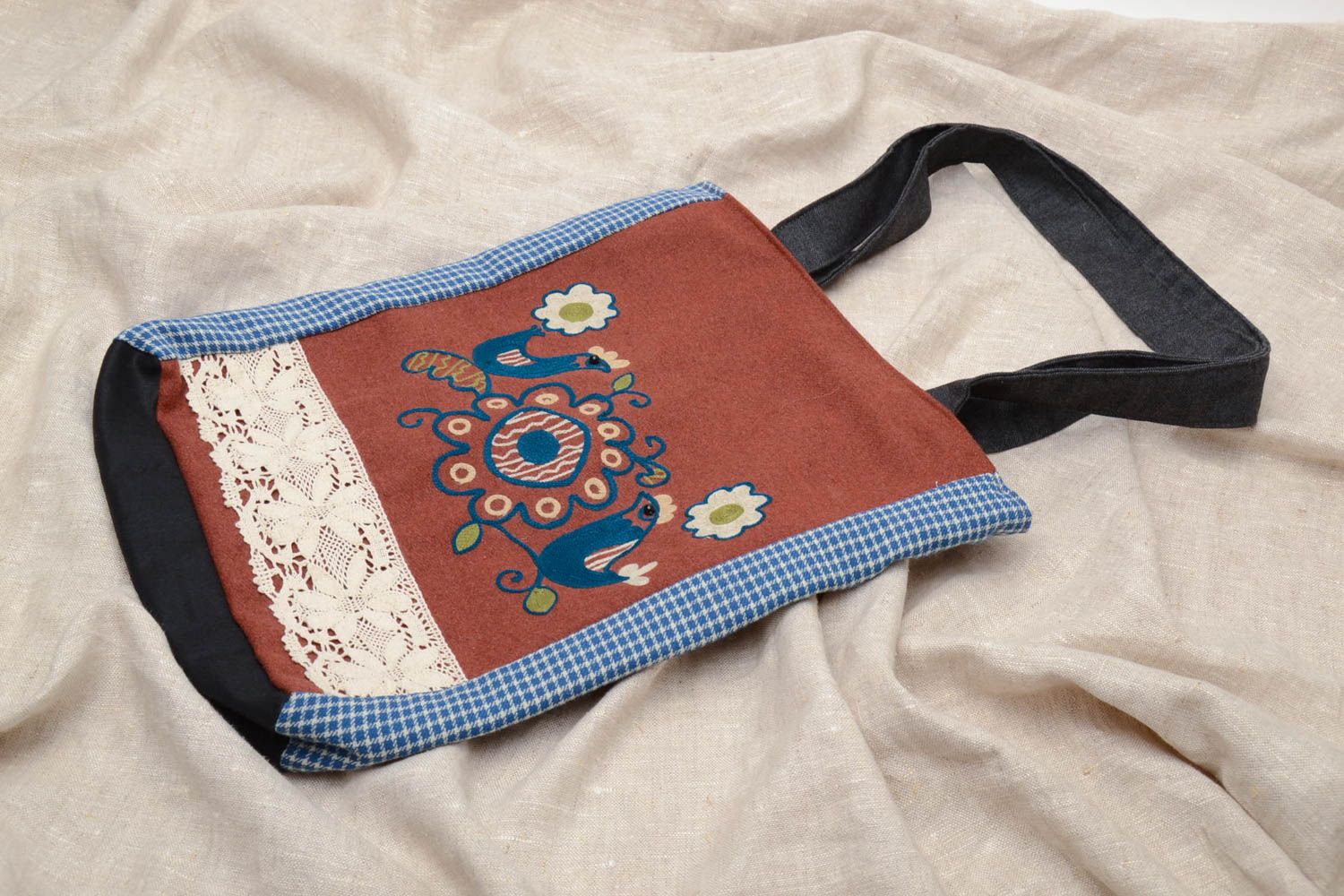 Women's fabric bag with embroidery photo 1