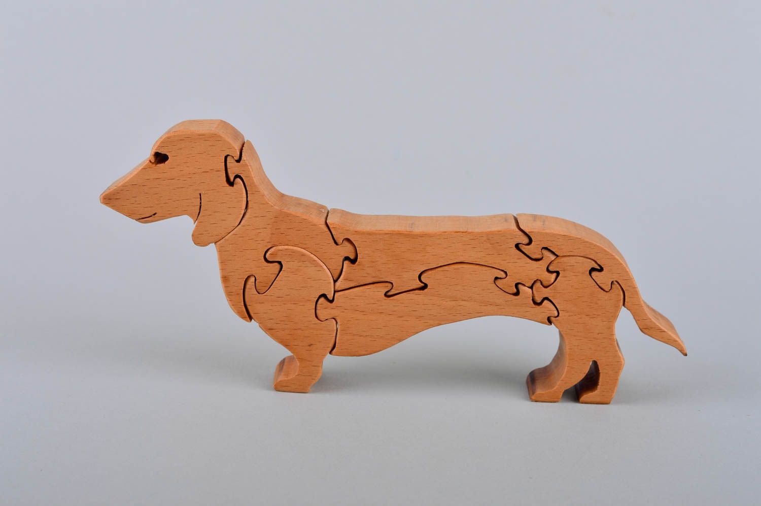 Rompecabezas de madera perro artesanal juguete infantil pasatiempo original foto 2