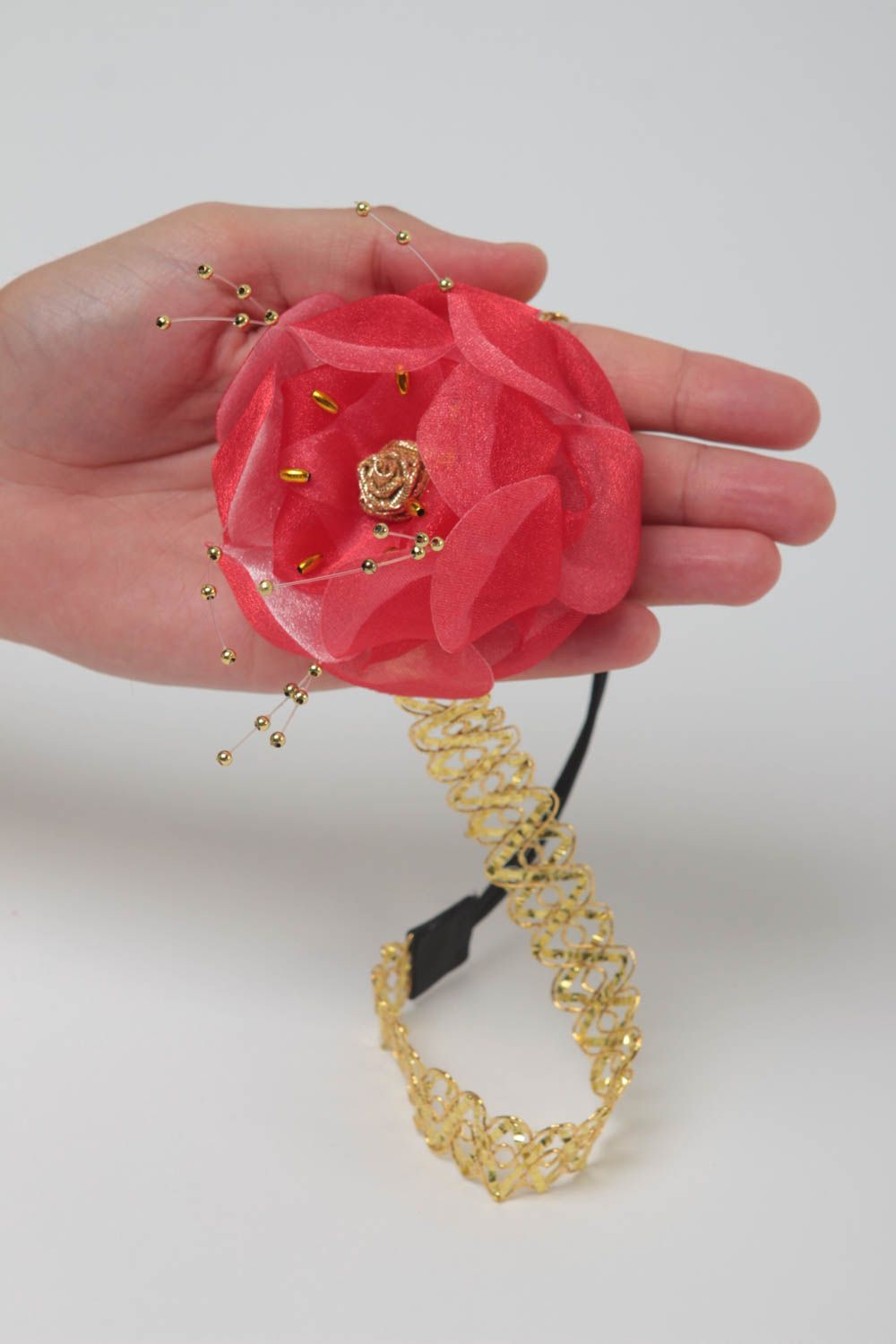 Haarband mit Blumen Schmuck handgemacht Haar Schmuck Accessoires für Haare  foto 5
