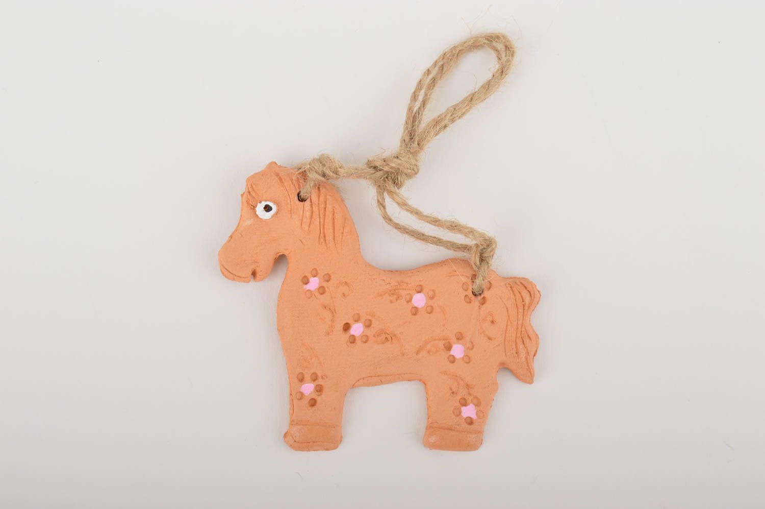 Clay toy handmade horse toy clay toy with a cord interior decor  unusual gift photo 4