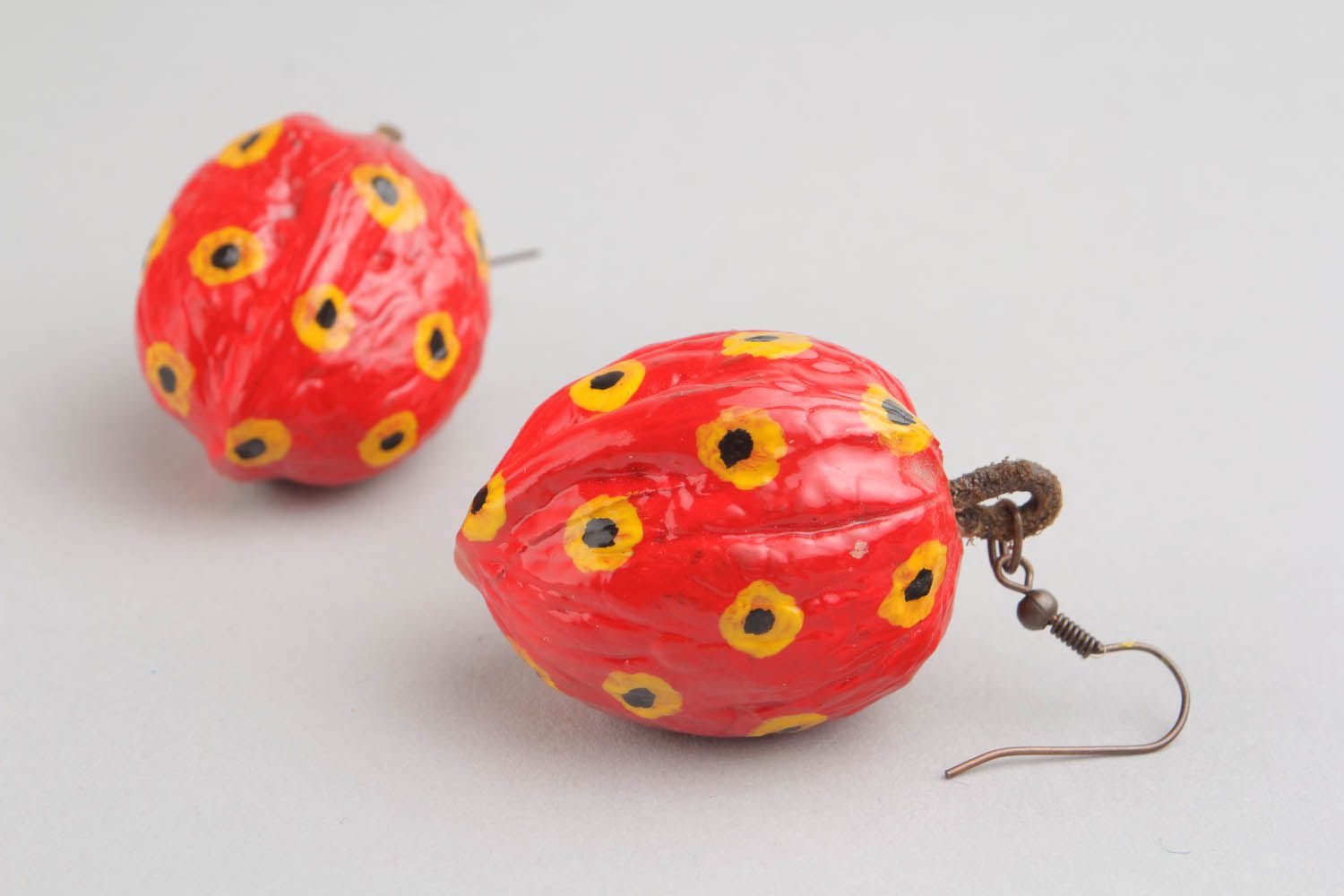 Handmade earrings Nuts photo 4