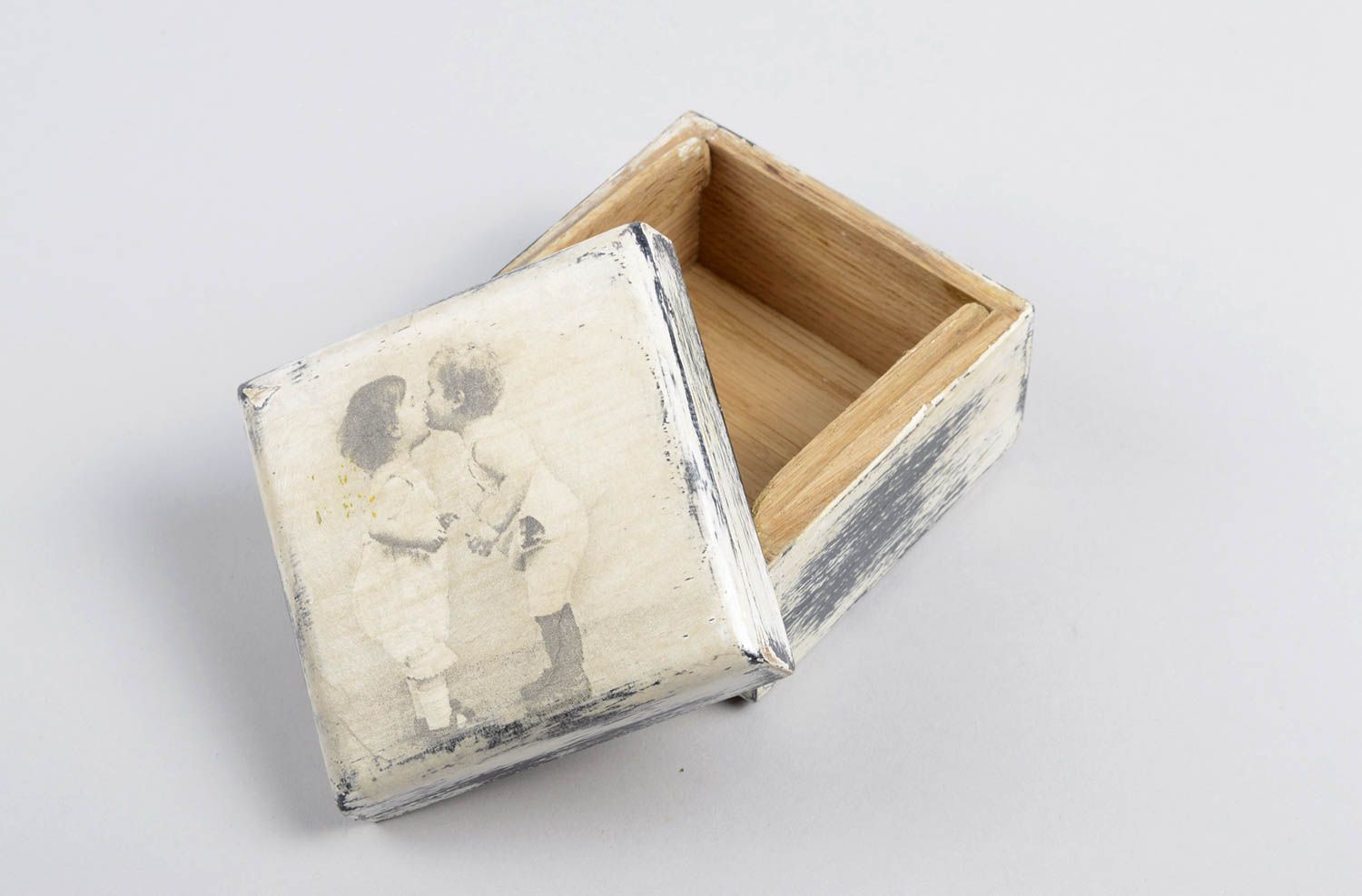 Caja de madera hecha a mano decoración de interior artesanal regalo original foto 2