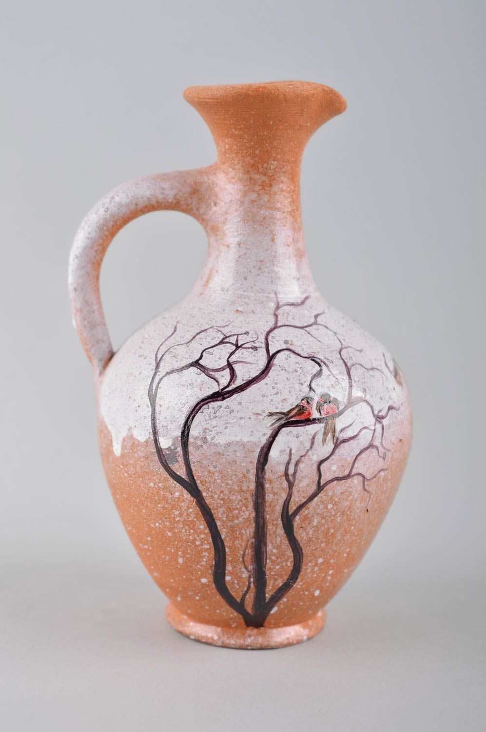 Handmade ceramic painted decorative wine decanter 0,38 lb photo 3
