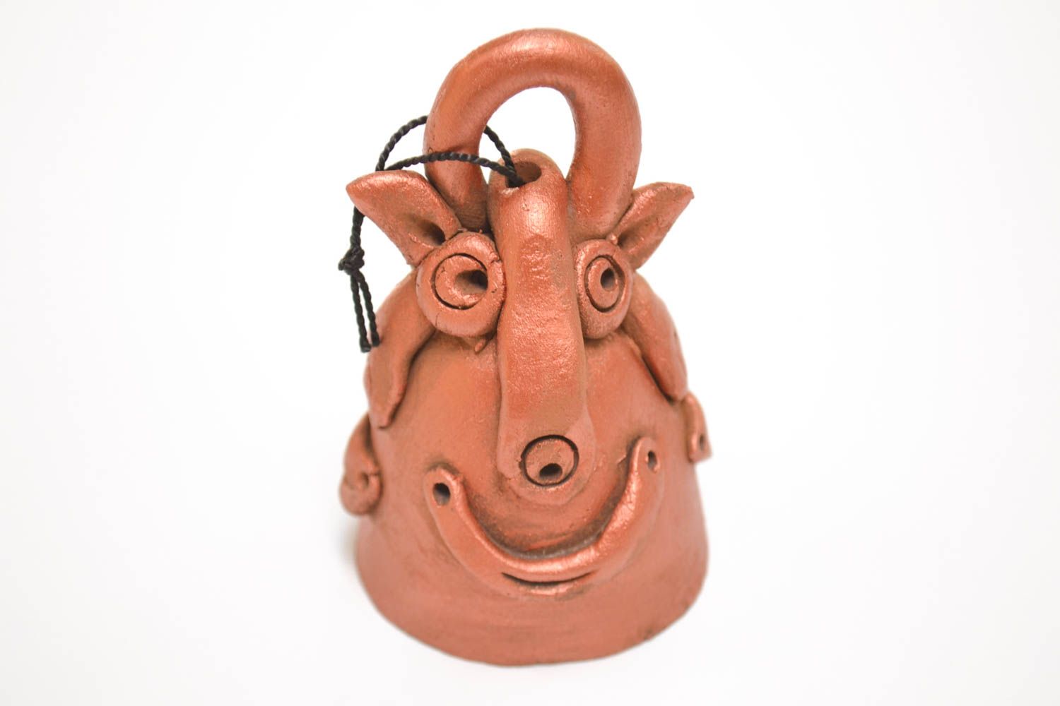 Керамический колокольчик ручной работы глиняный сувенир колокольчик из глины  фото 4