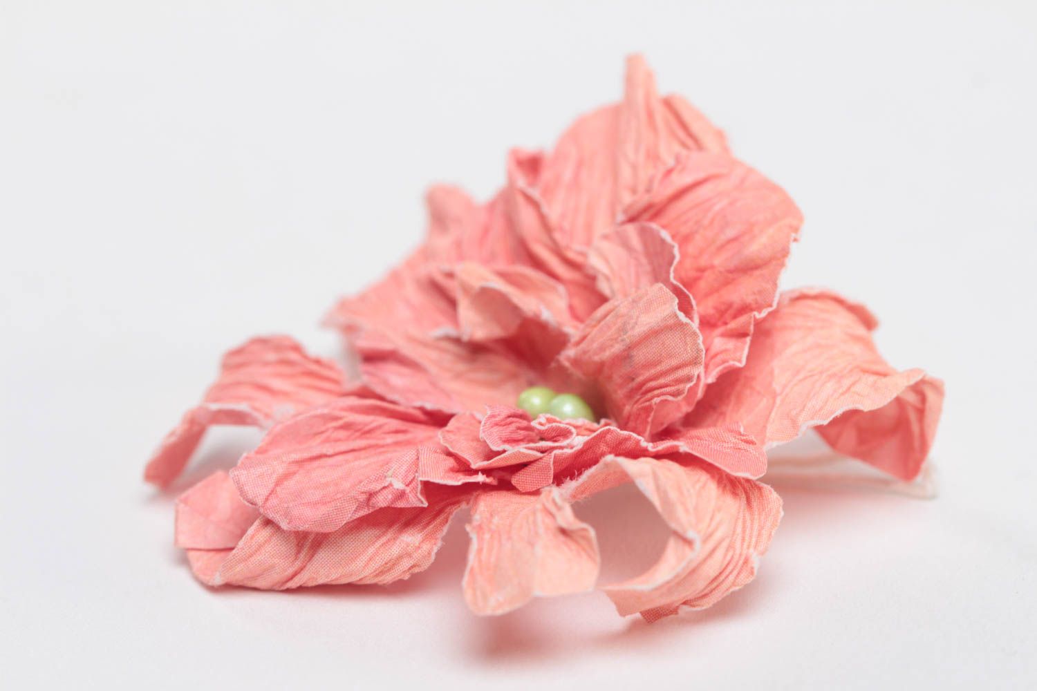 Handmade pink artificial paper flower with watercolor painting for scrapbooking photo 3