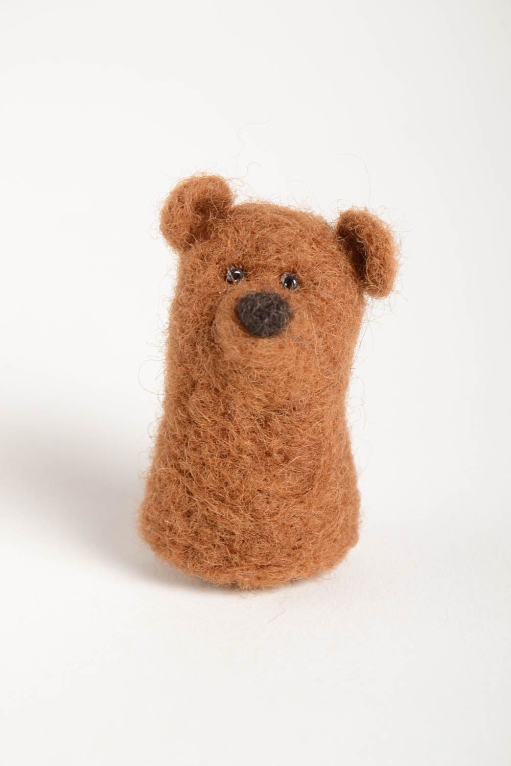 Валяная игрушка ручной работы игрушка из шерсти медведь мягкая игрушка фото 5