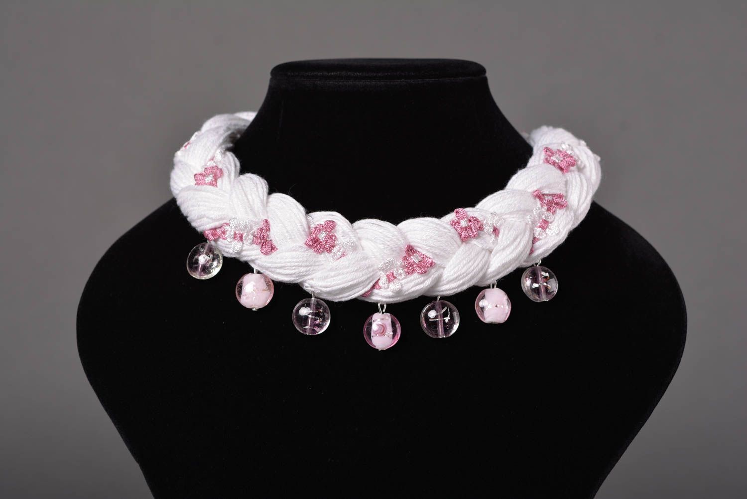 Handmade necklace braided necklace designer jewelry fashion accessories photo 2