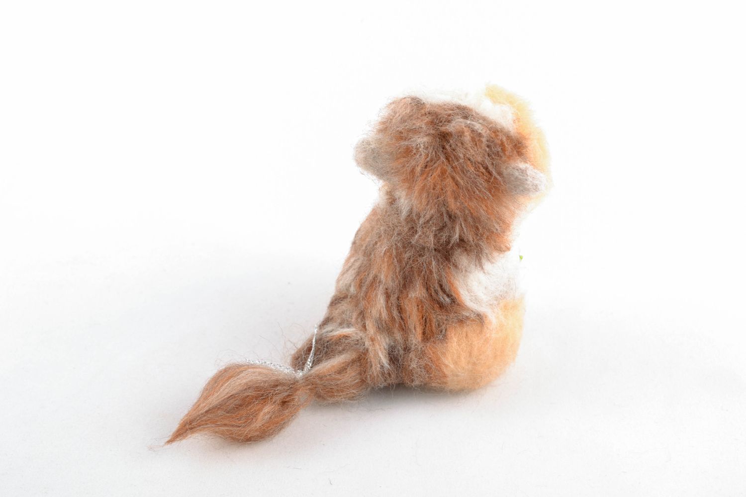 Мягкая игрушка из шерсти австралийского мериноса Рыжая кошка фото 5