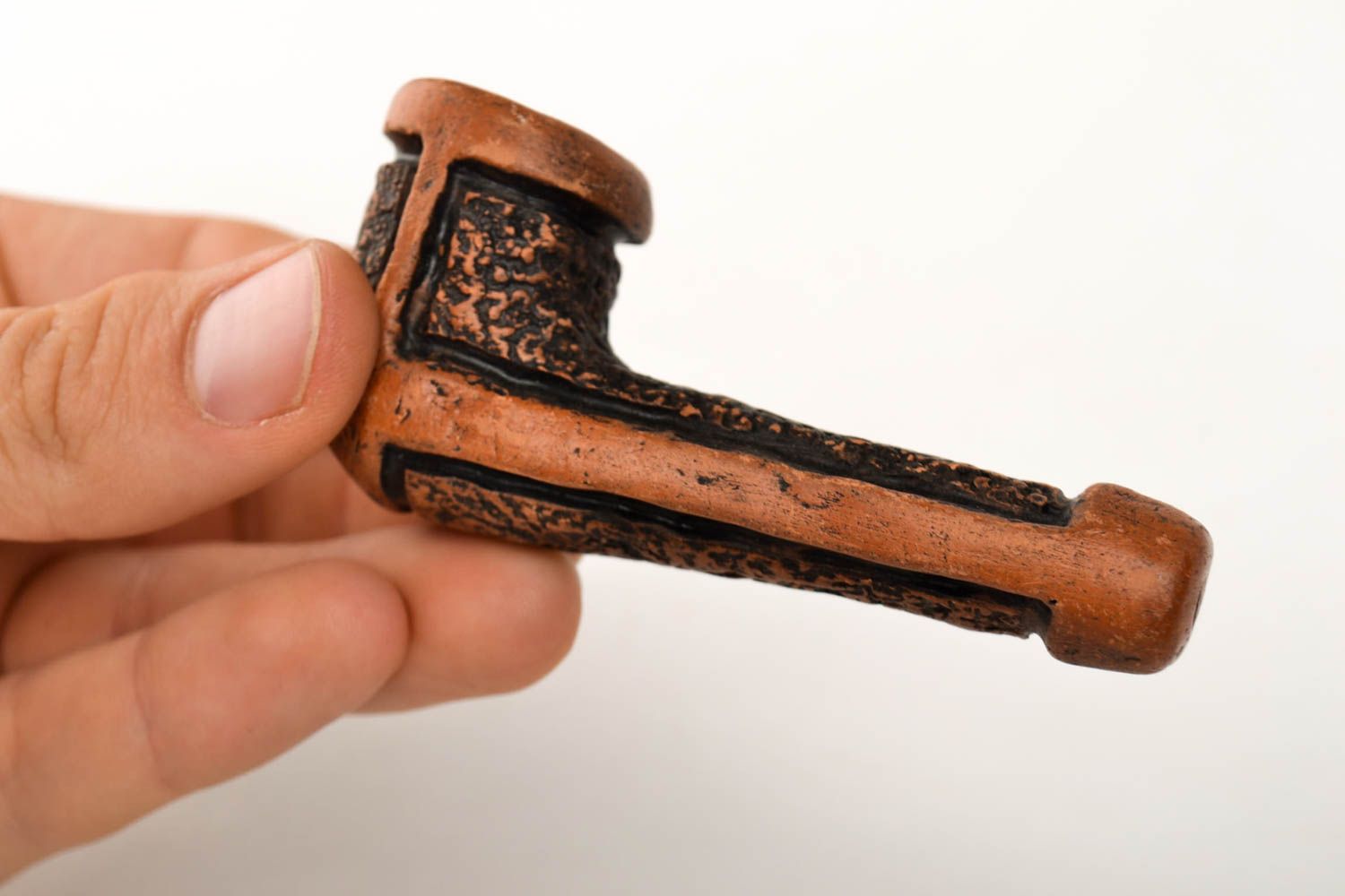 Smoking pipe handmade smoking clay accessory unusual designer present for men photo 2
