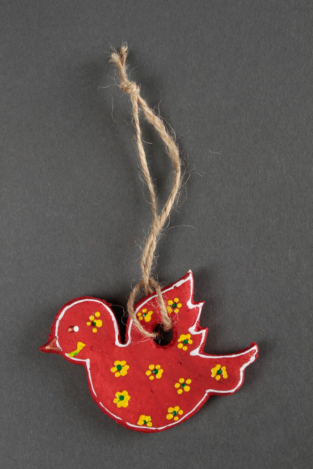 Figura decorativa hecha a mano roja regalo artesanal decoración para Año Nuevo foto 3