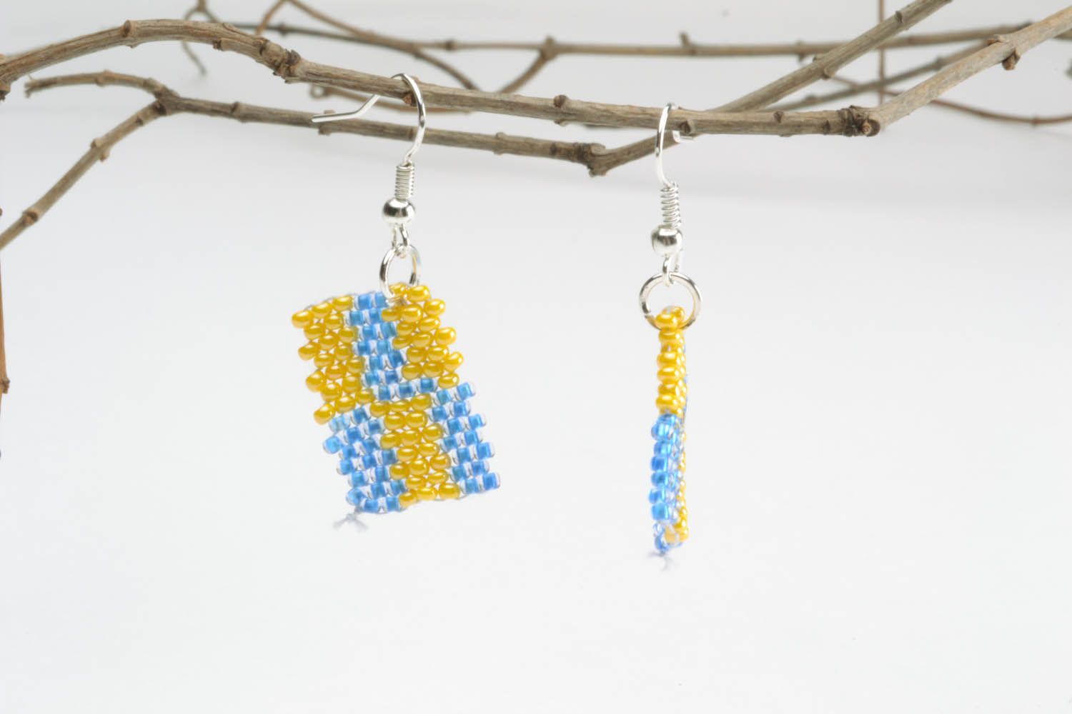 Earrings with polymer beads photo 1