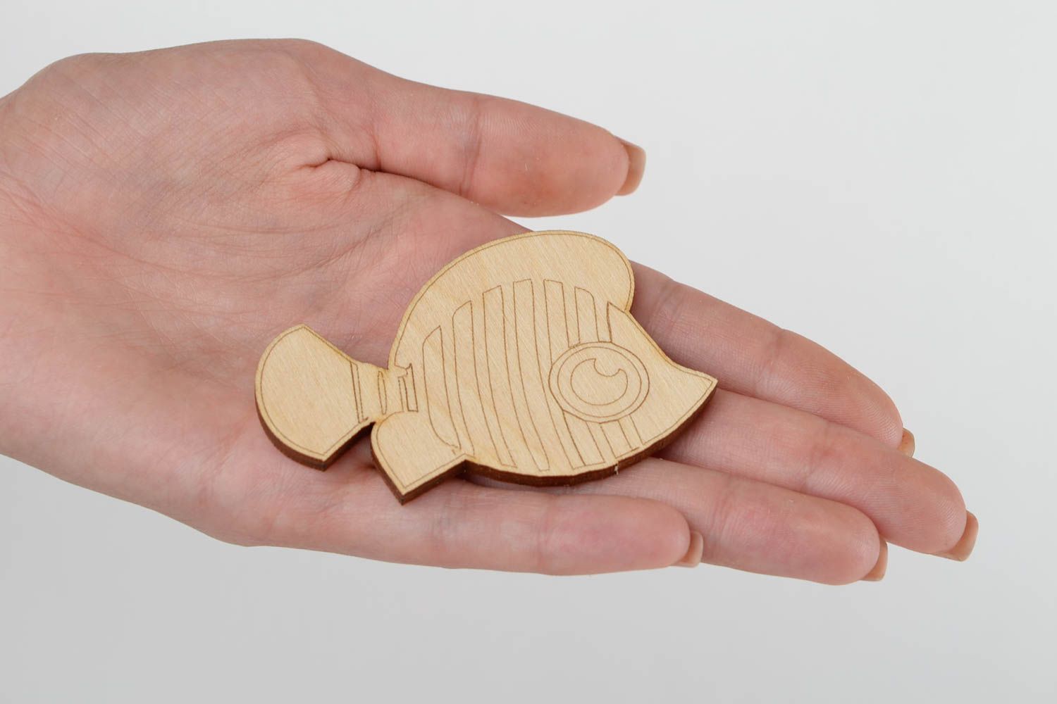 Handmade Holz Rohling Figur zum Bemalen Scrapbooking Material Fisch originell foto 2