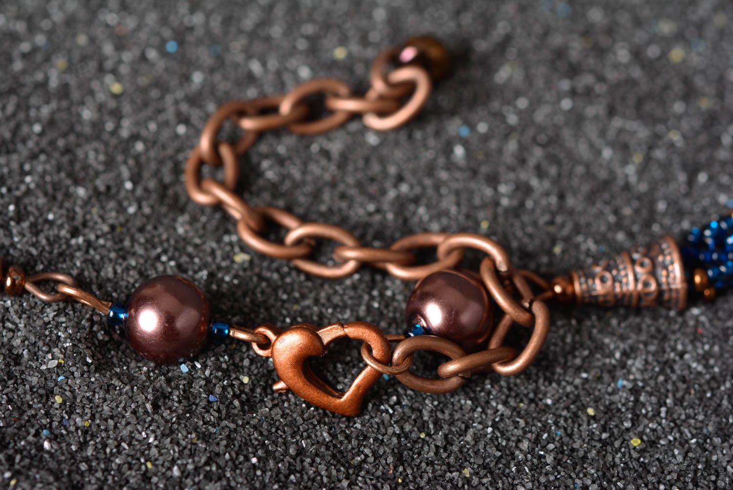 Elegant unusual necklace handmade stylish accessories beautiful jewelry photo 4