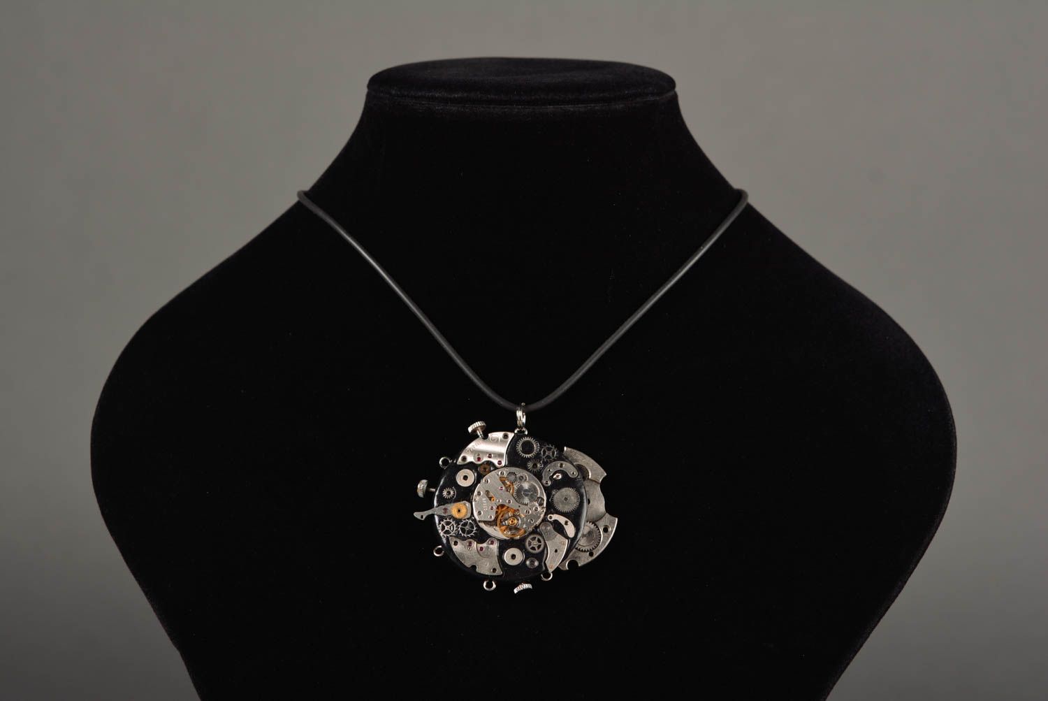 Unusual handmade metal pendant steampunk jewelry fashion neck accessories photo 2