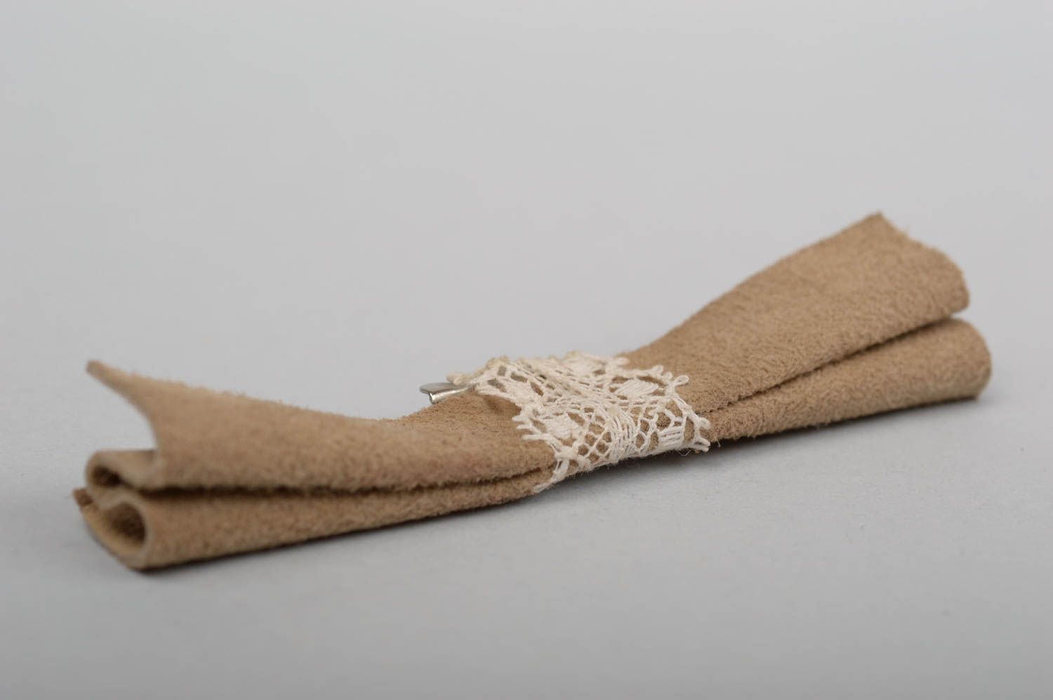 Handmade fabric brooch stylish accessory lace jewelry present for women photo 2