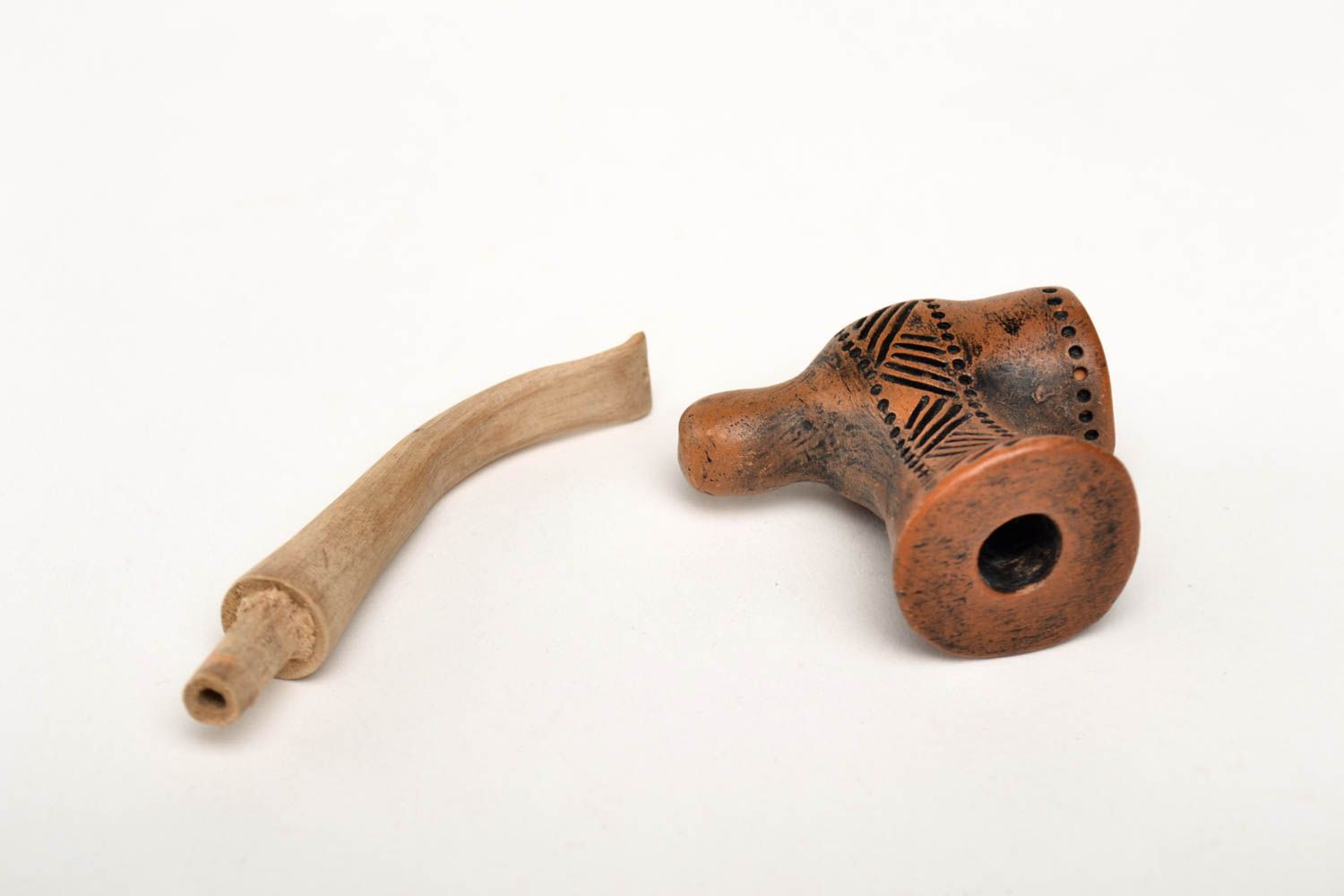 Pipa de barro hecha a mano elegante accesorio para fumador regalo para hombres foto 5