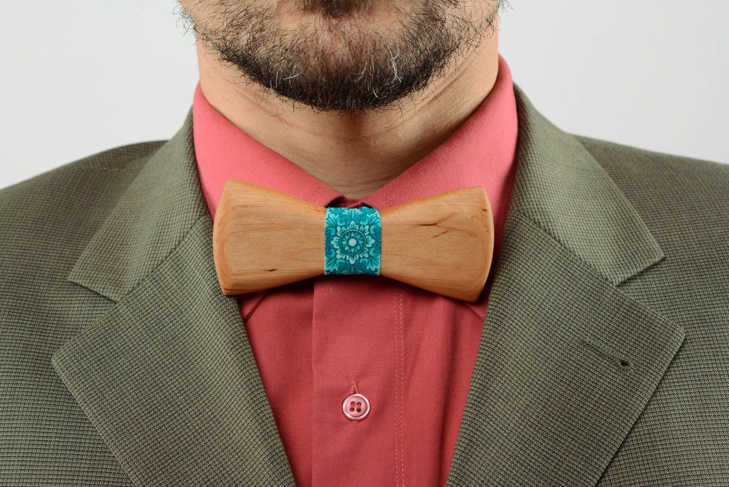 Unusual bow tie Turquoise photo 1