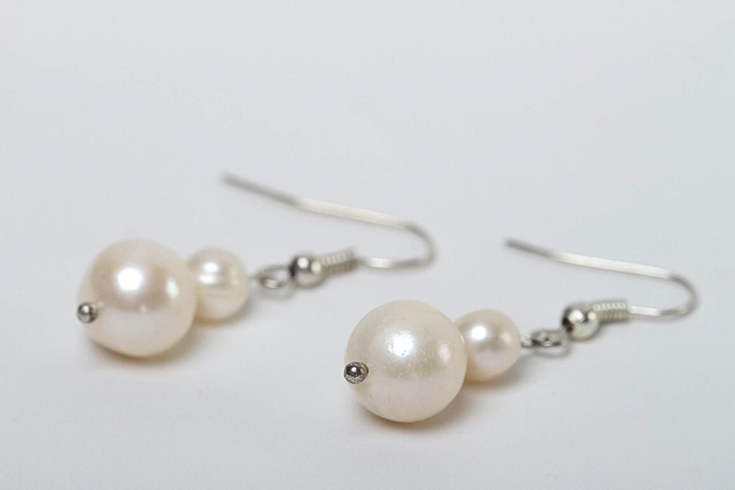 Handmade lange Perlen Ohrringe Designer Schmuck Accessoire für Frauen zart foto 3