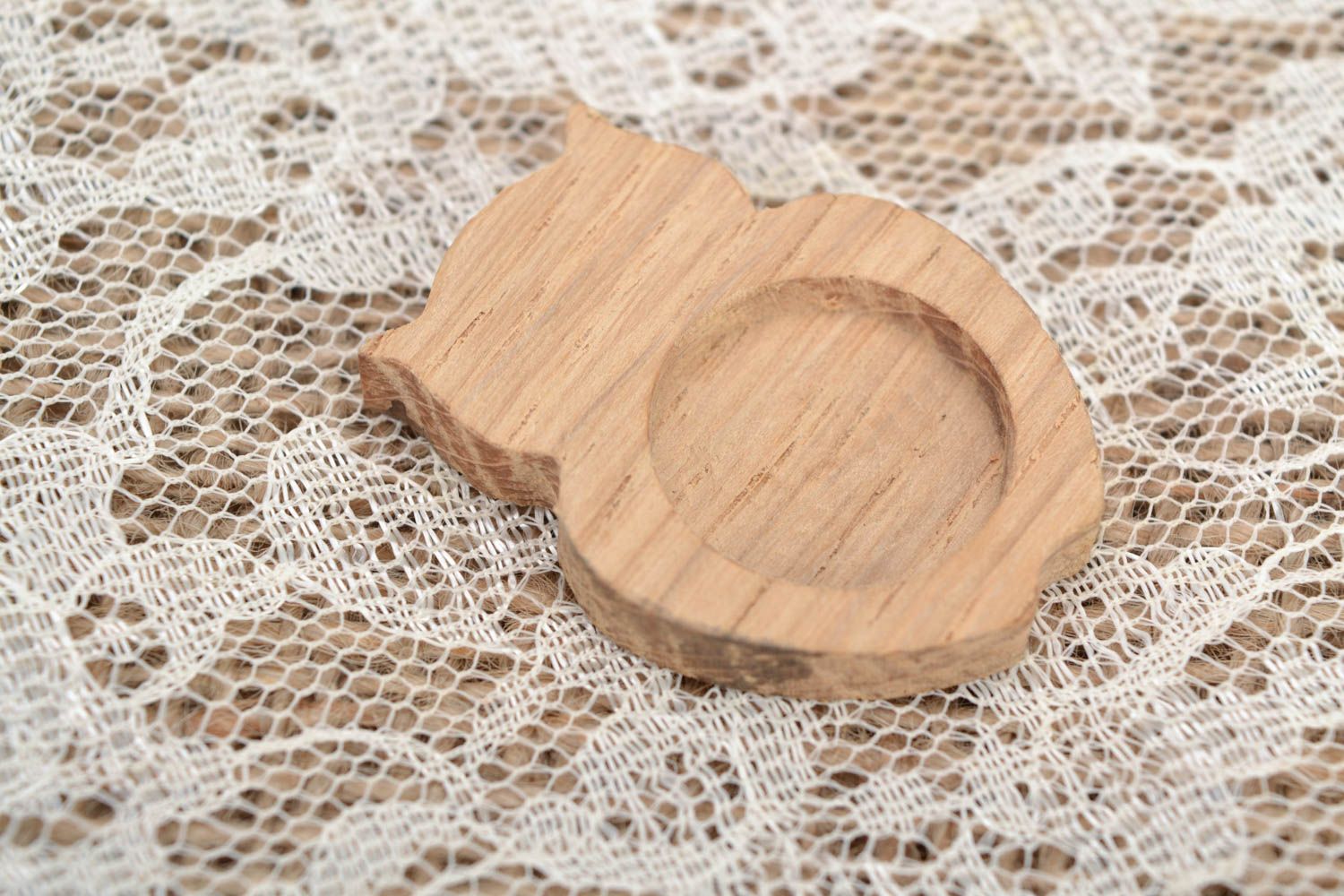 Blank for handmade jewelry creation made of wood designer owl accessory photo 4