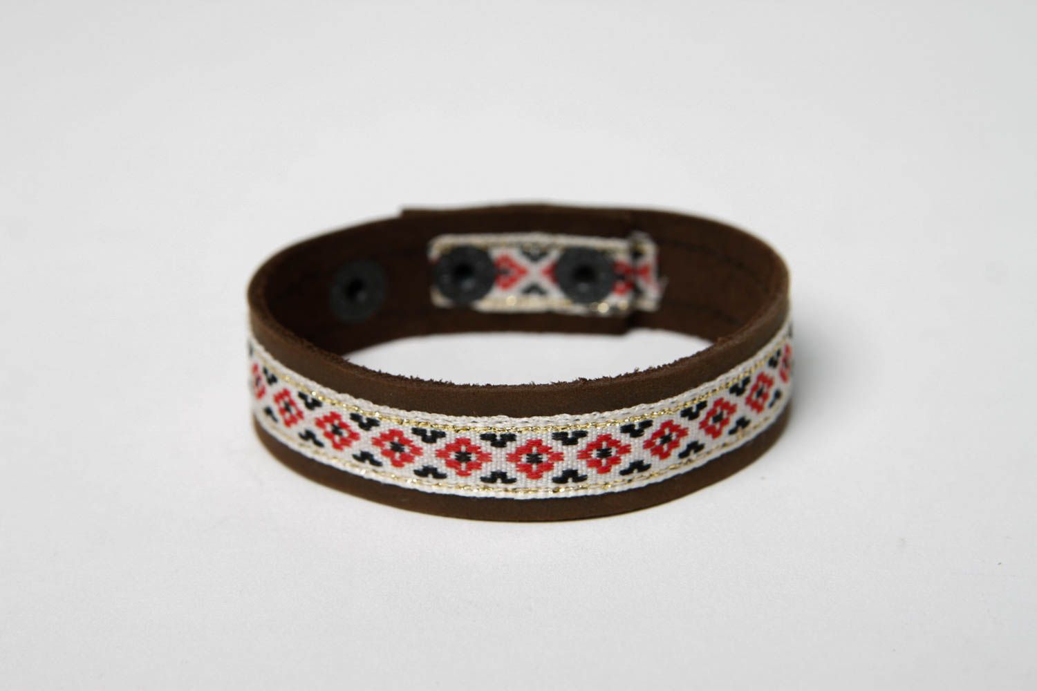 Stylish handmade leather bracelet leather goods costume jewelry designs photo 3
