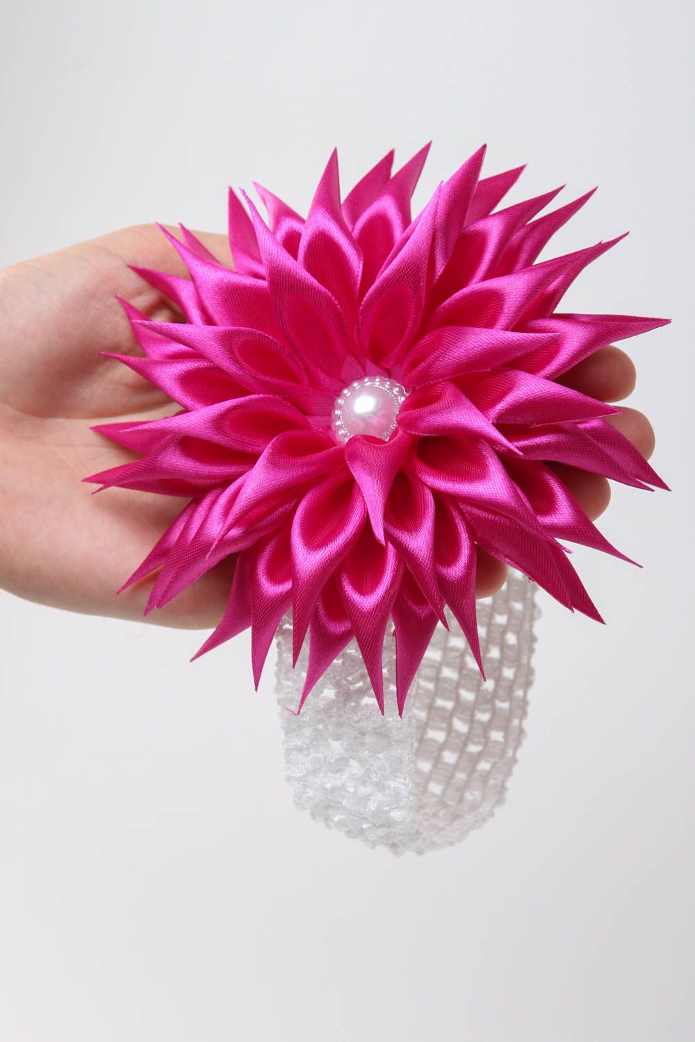 Повязка на голову ручной работы повязка для девочки детская повязка с цветком фото 5