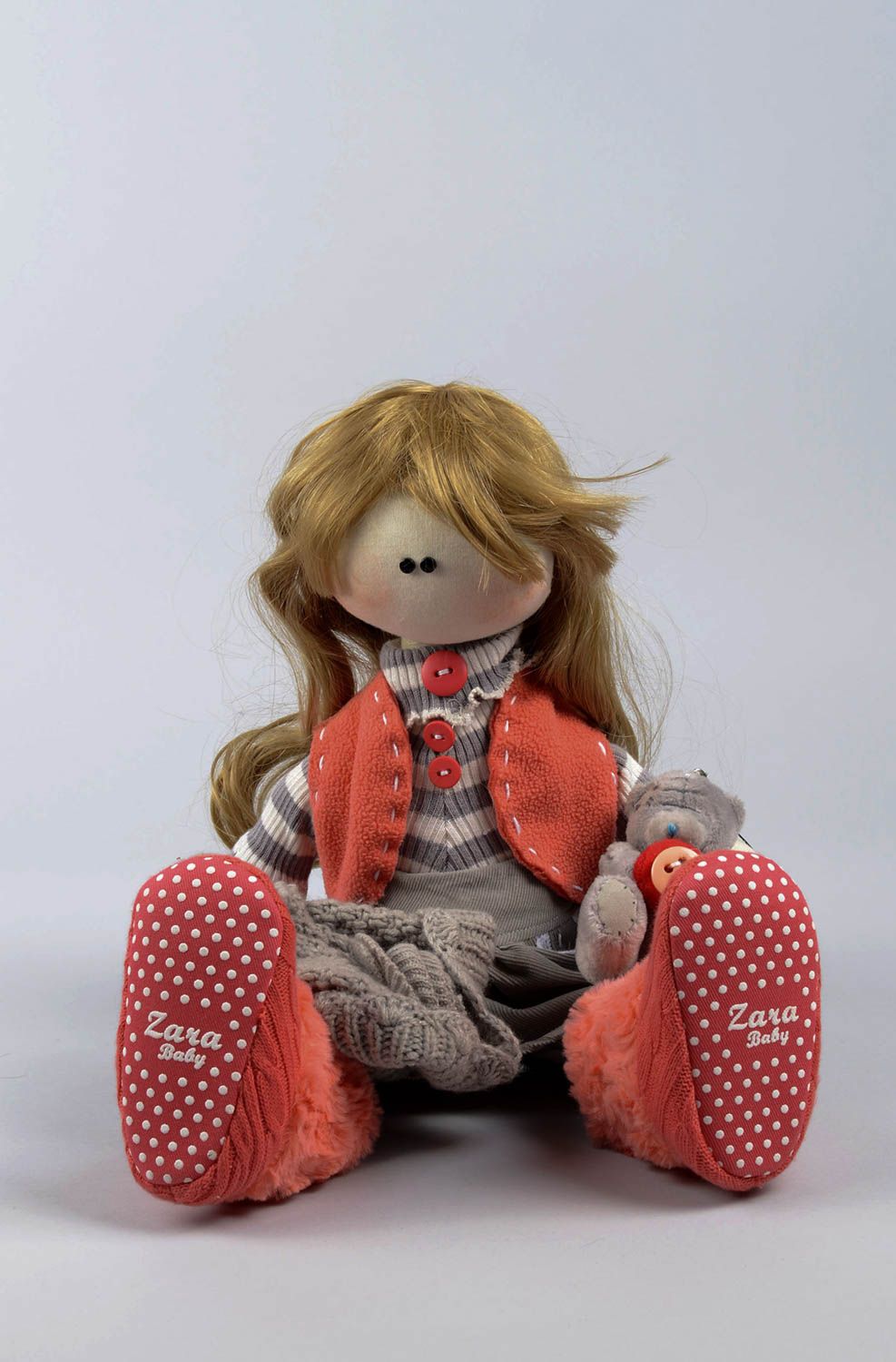 Beautiful handmade rag doll soft toy for kids stuffed toy funny childrens toys photo 4