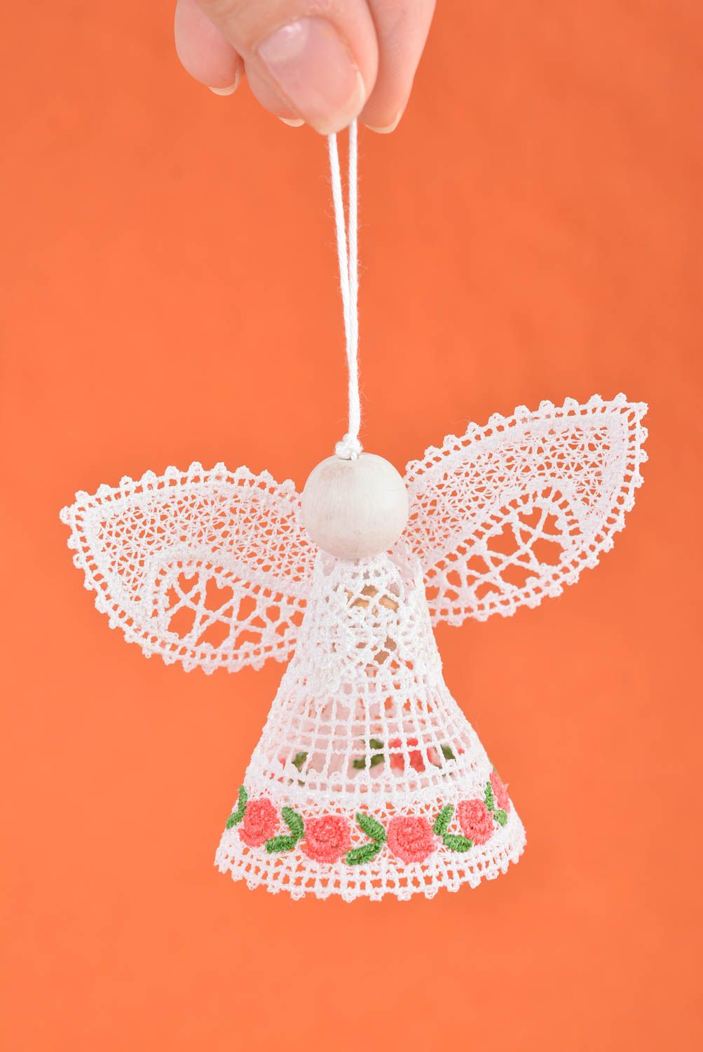 Handmade angel openwork wall hanging lace angel hanging home decor ideas photo 2