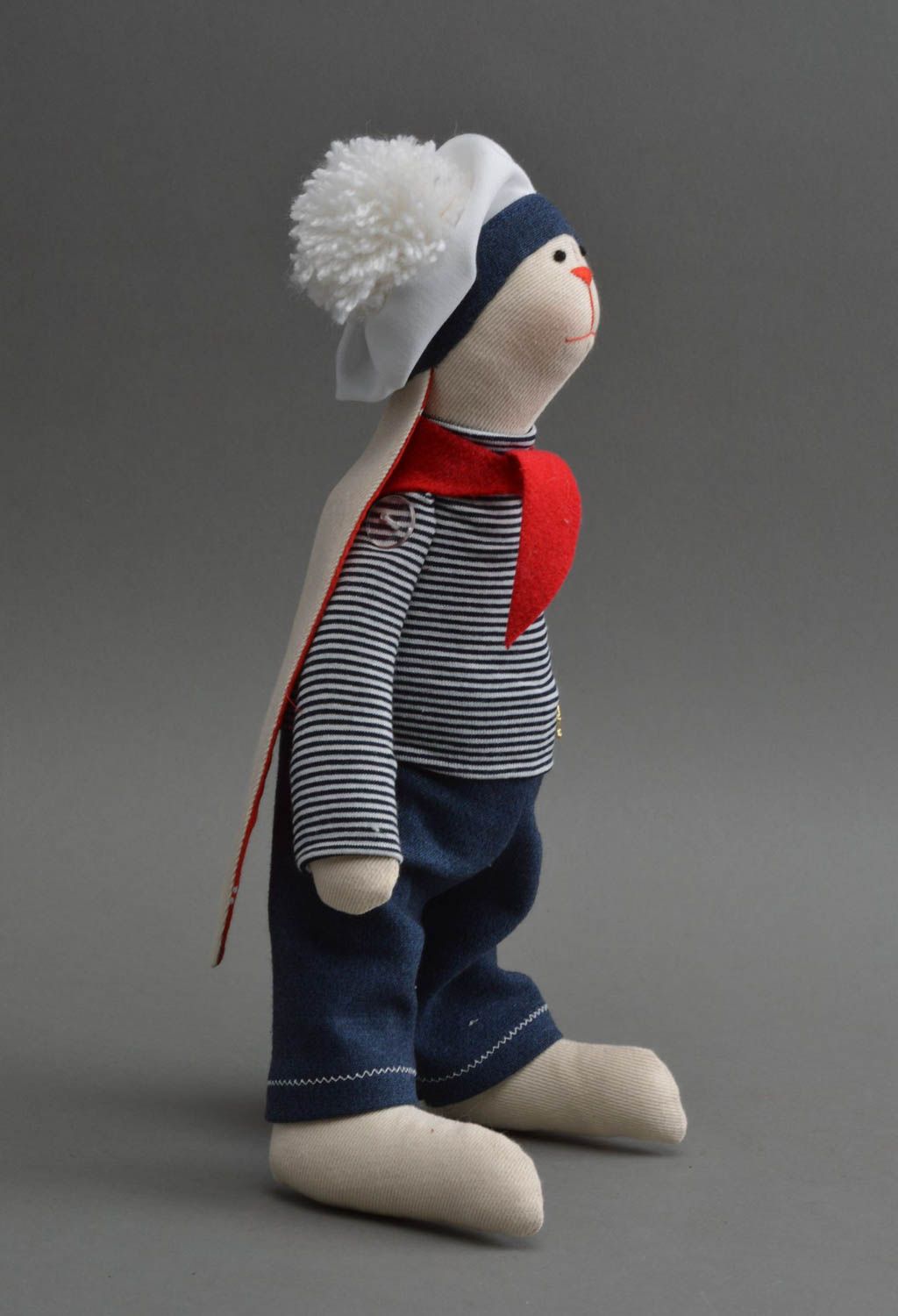 Peluche lapin fait main Jouet pour enfant Cadeau original cousu en coton photo 3